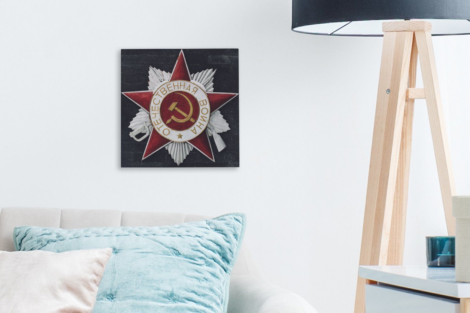 OneMillionCanvasses® Leinwandbild Der Russischen Leinwand (1 Revolution, sowjetische Sichel Wohnzimmer Schlafzimmer St), für der die Bilder Hammer und aus