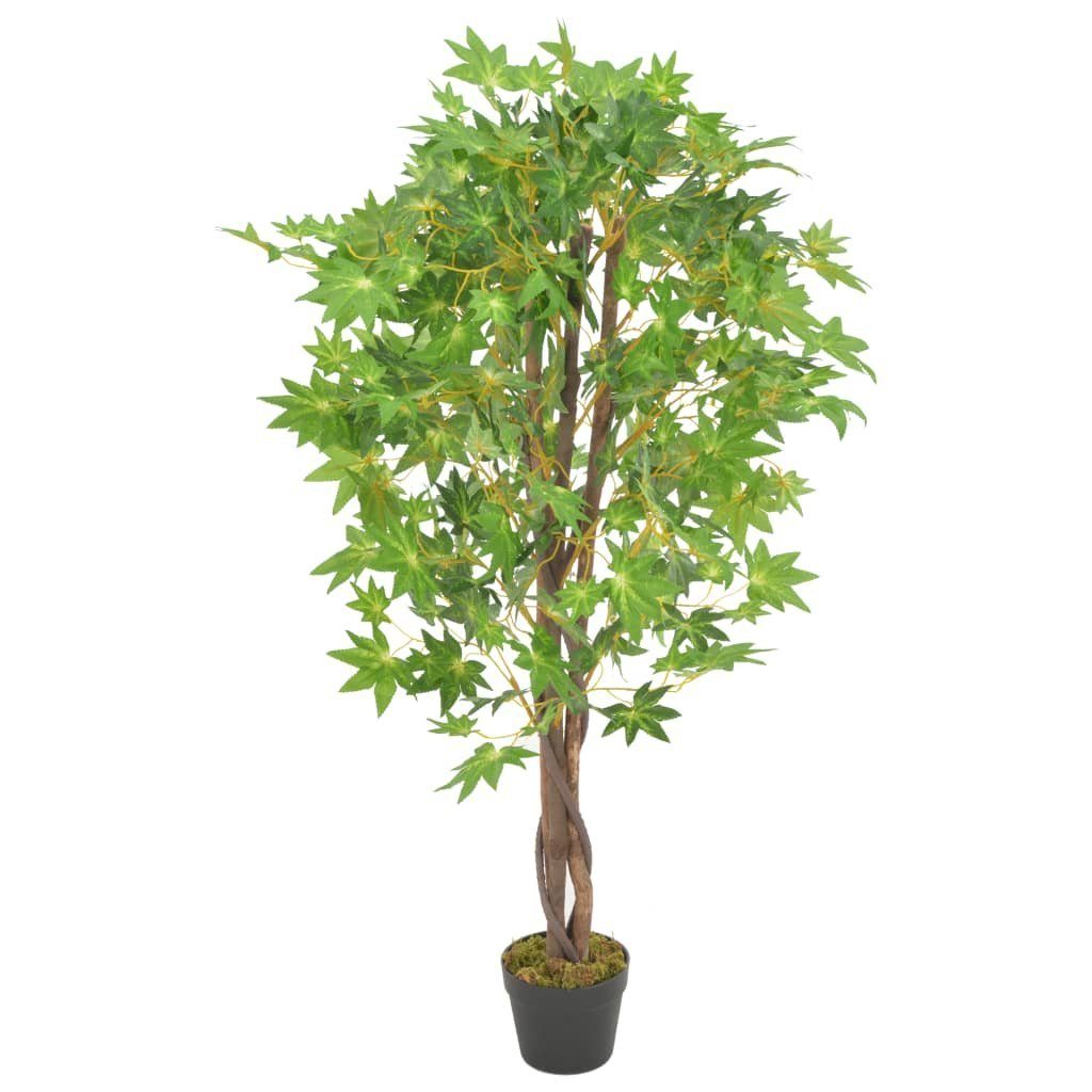 Kunstpflanze Künstliche Pflanze Ahornbaum mit Topf Grün 120 cm