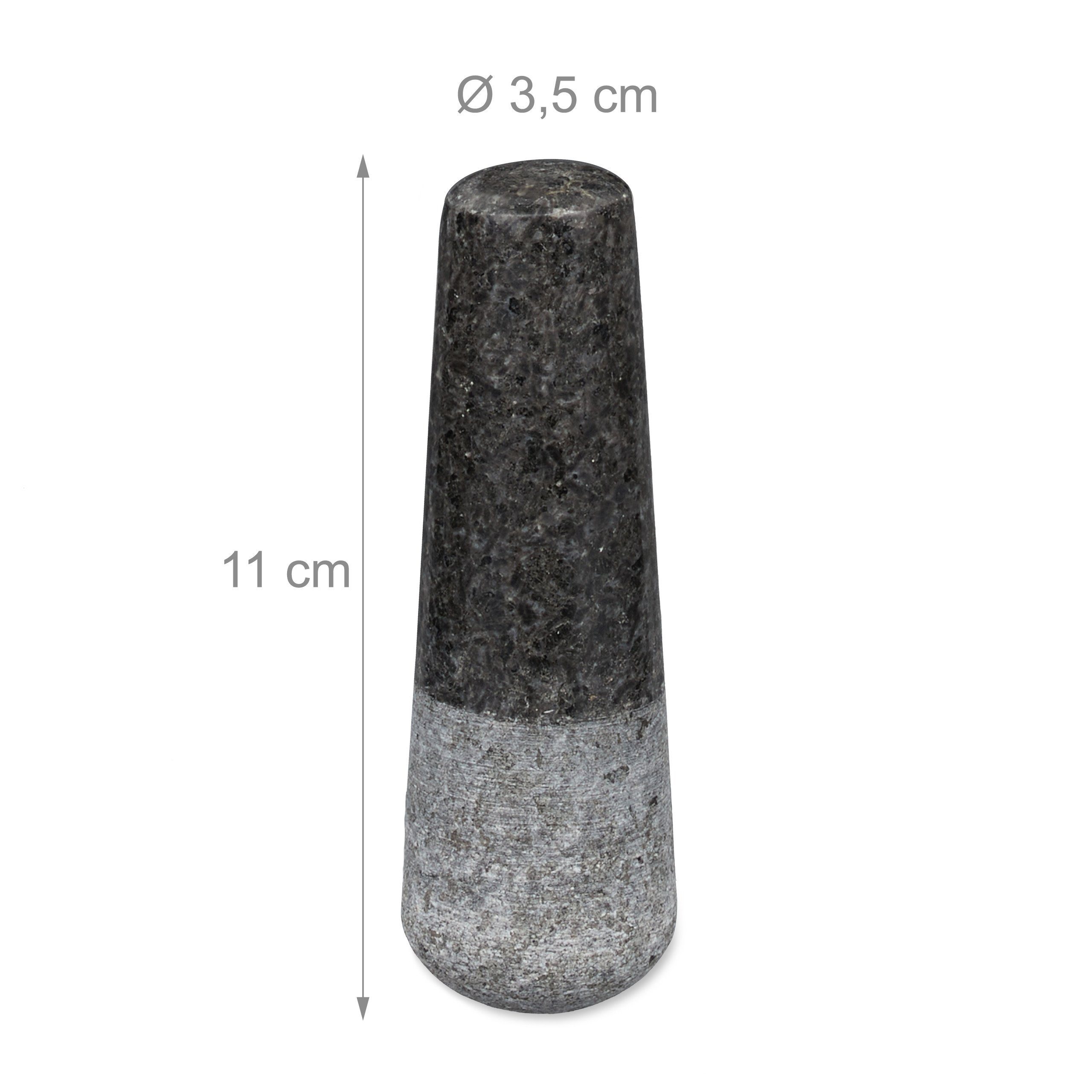 relaxdays Mörser Granit Mörser mit Stößel klein, (2-tlg) – Bild 5 von 5