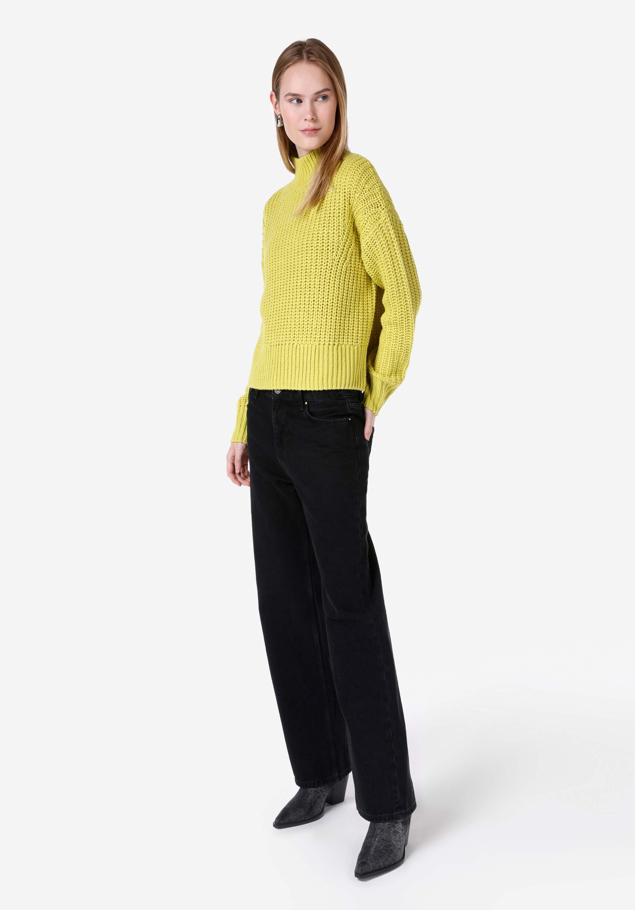 Colins Strickpullover Colins Regular Fit Stehkragen Unifarbener Damenpullover