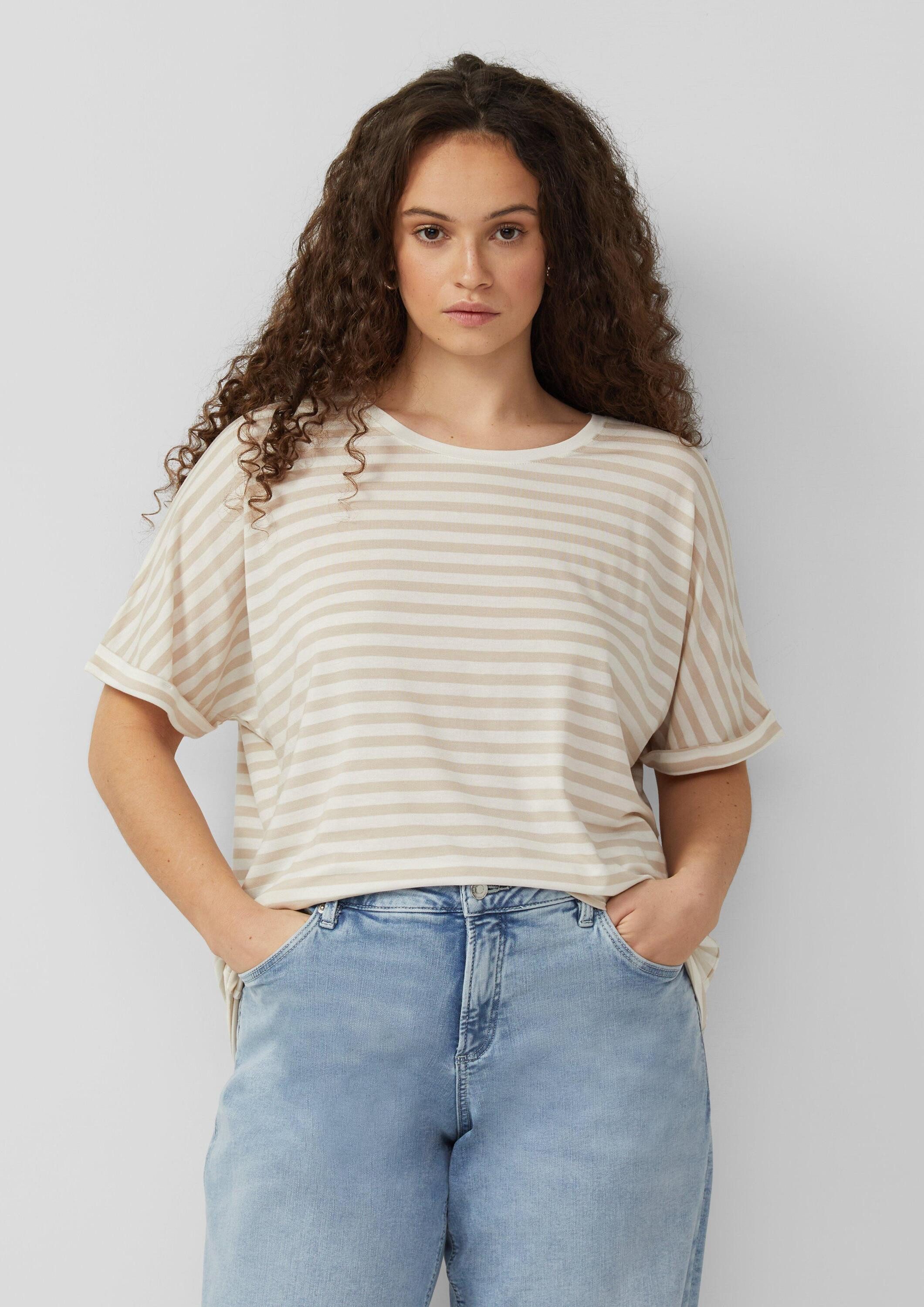 QS Kurzarmshirt T-Shirt T-Shirt mit Fledermausärmeln im Loose Fit