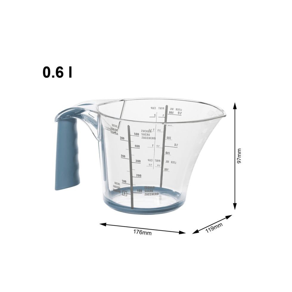 ROTHO Küchenorganizer-Set Rotho Messbecher Loft 0,6 L blau