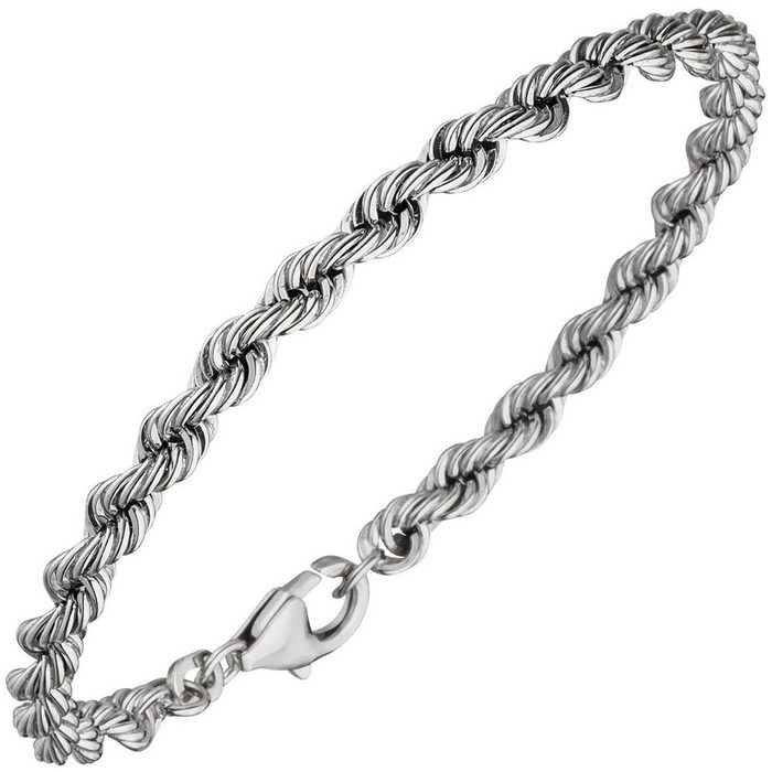 Schmuck Krone Silberarmband 4 3mm Kordel-Armband Armkette Armschmuck aus 925 Silber rhodiniert 21cm