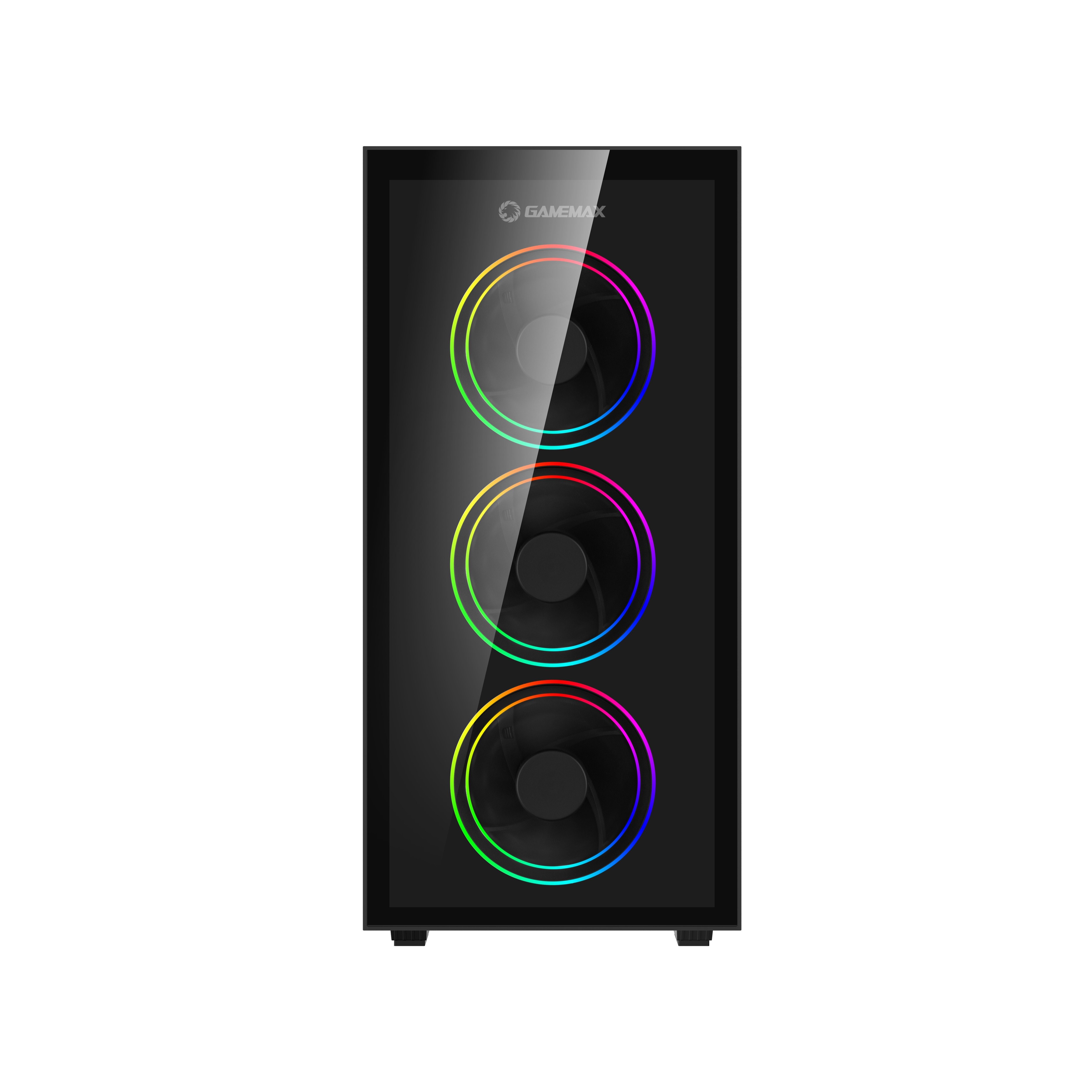 GAMEMAX Gaming-Gehäuse Draco XD Midi-Tower, (gehärtetes Glas), USB3.0*1+1xUSB2.0, HD-Audio, ATX, schwarz