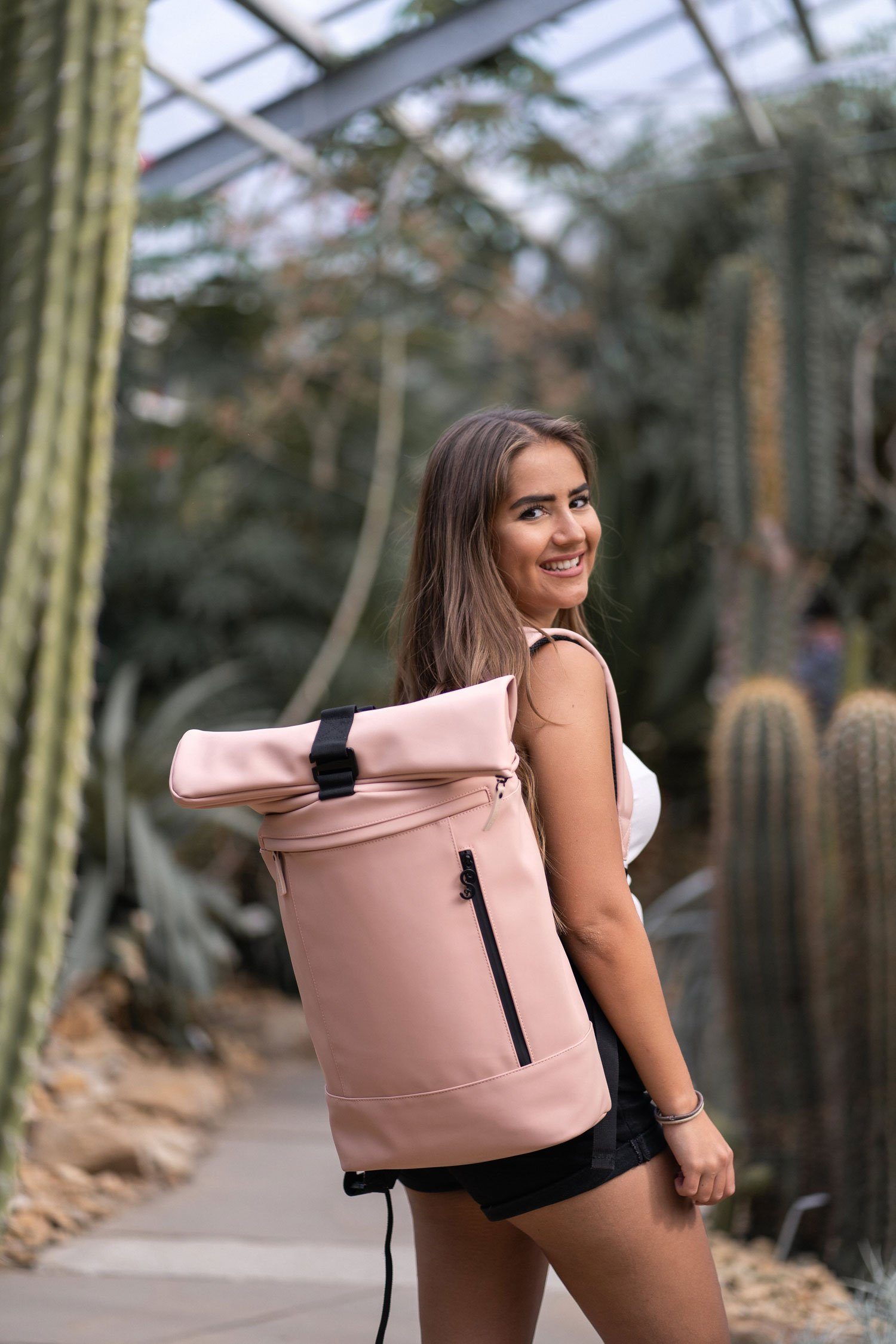 Peach "Timeless", Rucksack, wasserfest Rolltop JOURNEXT & Cityrucksack schick