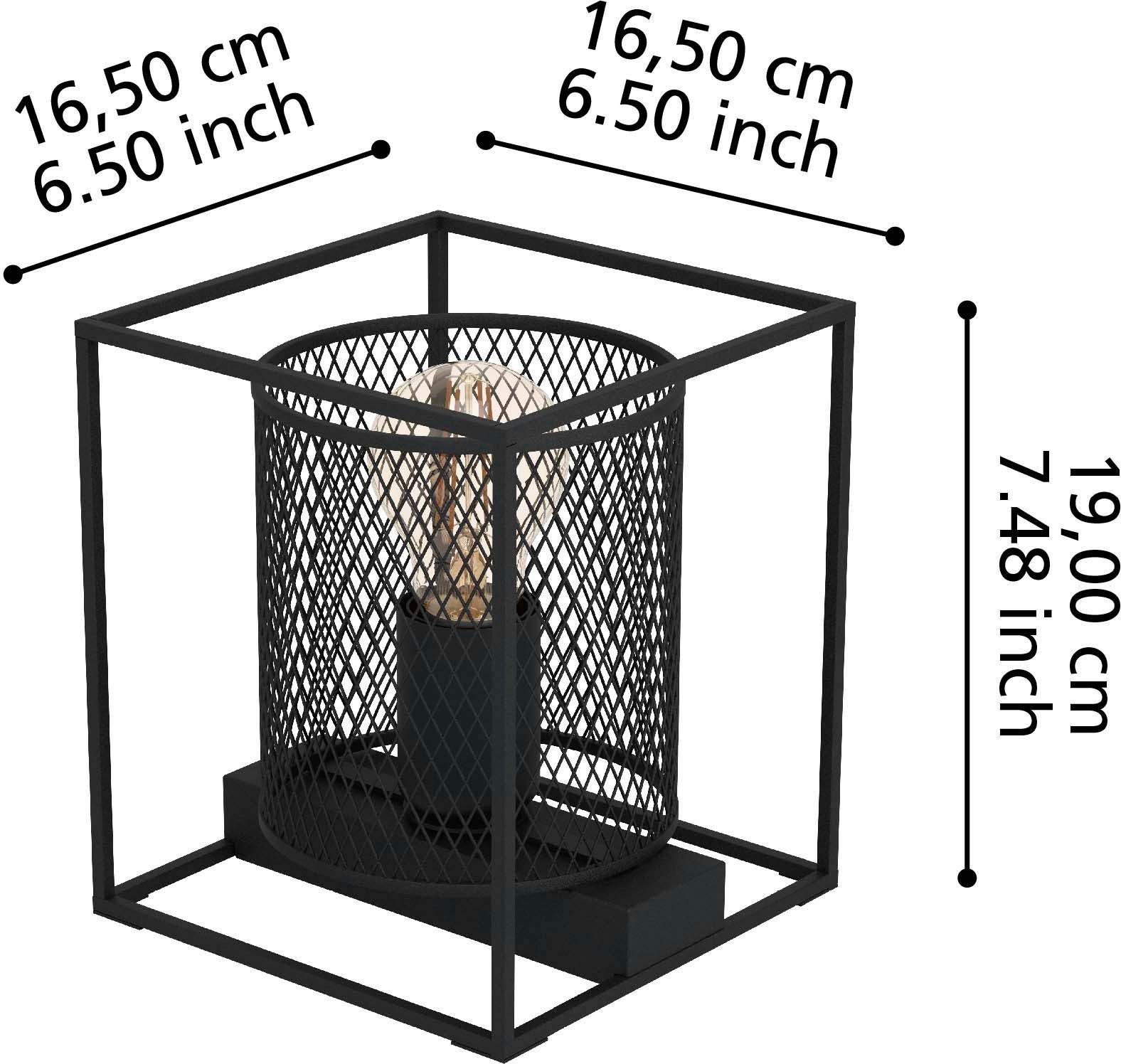 Stahl Leuchtmittel, schwarz wechselbar, ohne CATTERICK, Tischleuchte - EGLO aus in 40W - E27 exkl. Leuchtmittel Tischleuchte