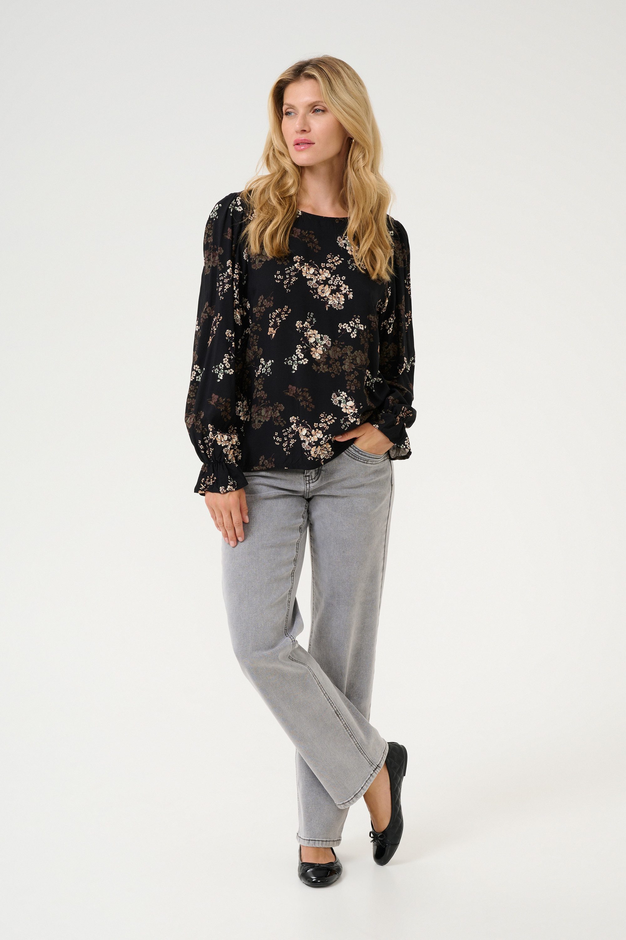 Cream Langarmbluse Langarm-Bluse CRAlora