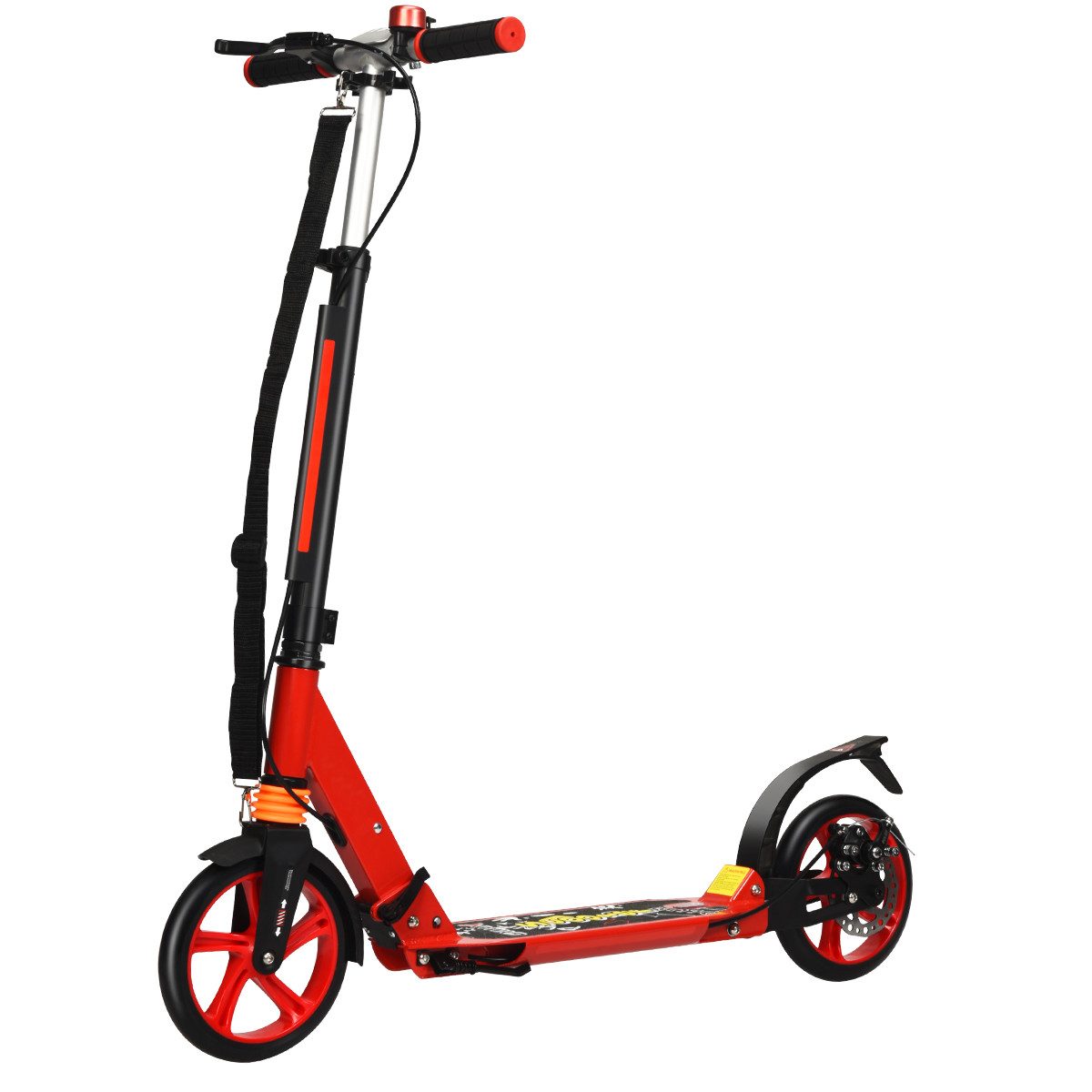 COSTWAY Cityroller Scooter, höhenverstellbar & klappbar, mit Handbremse