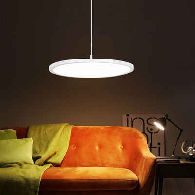 etc-shop LED Pendelleuchte, LED-Leuchtmittel fest verbaut, Warmweiß, Esszimmerleuchte Hängelampe LED dimmbar Höhenverstellbar weiß matt