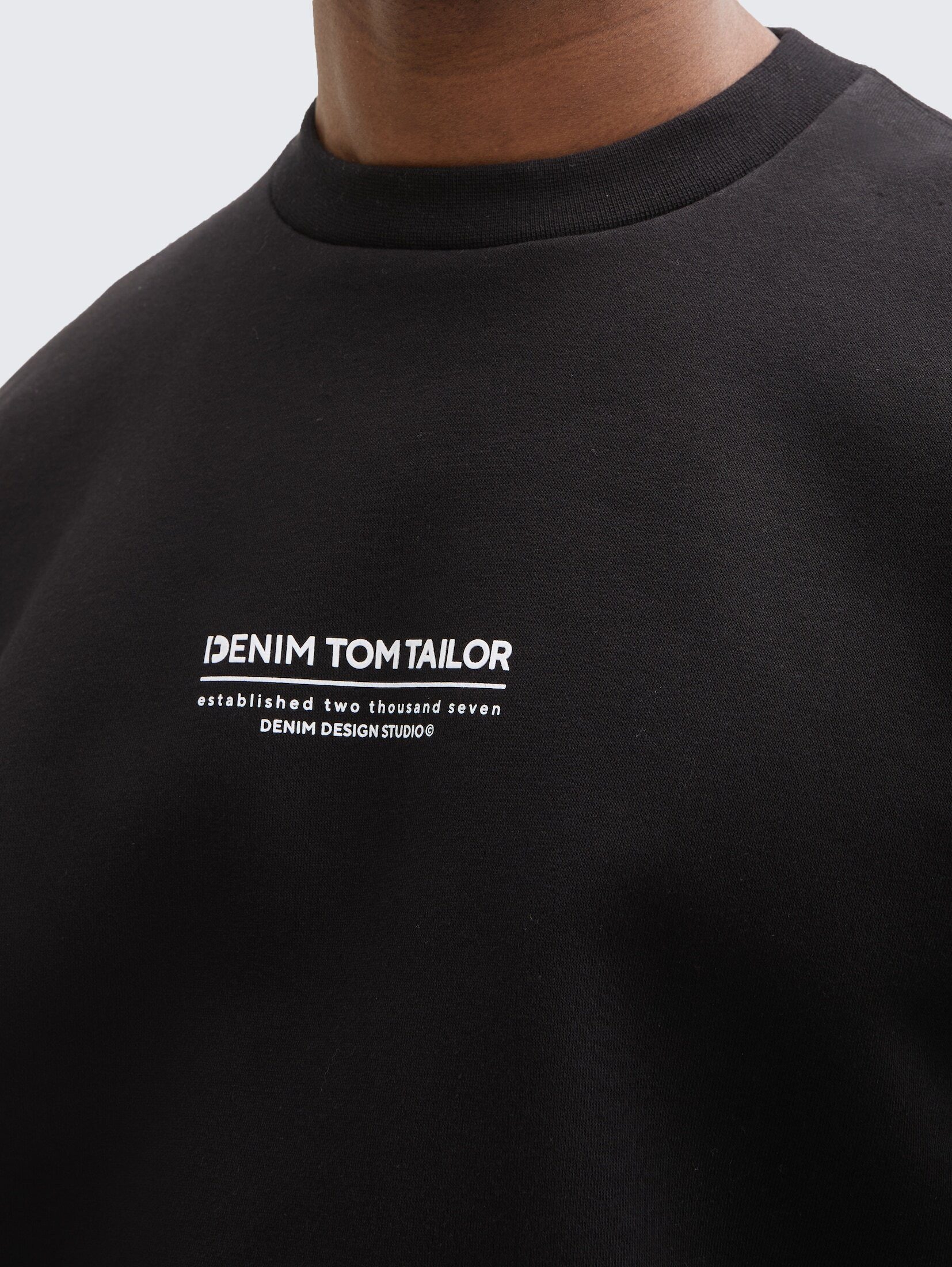 TOM TAILOR Denim Sweatshirt Strick & Sweatshirts Relaxed Sweatshirt mit Logo-Print