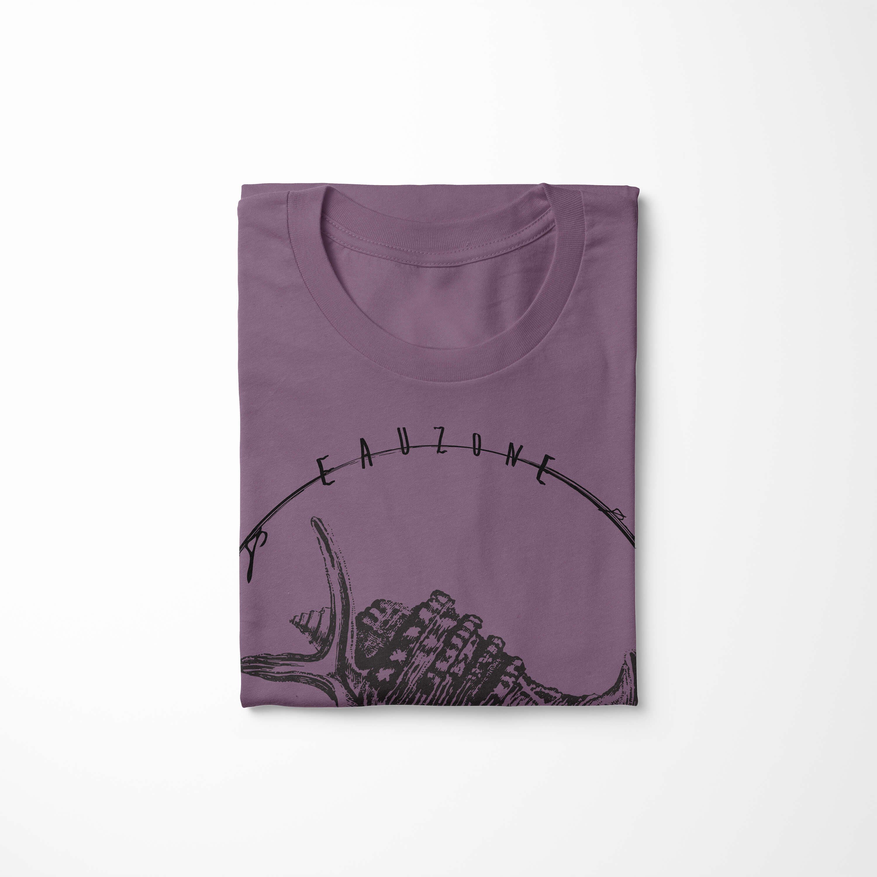 Sinus Art T-Shirt Creatures, Schnitt Sea - / T-Shirt Fische und feine Shiraz Struktur Tiefsee Sea 068 sportlicher Serie