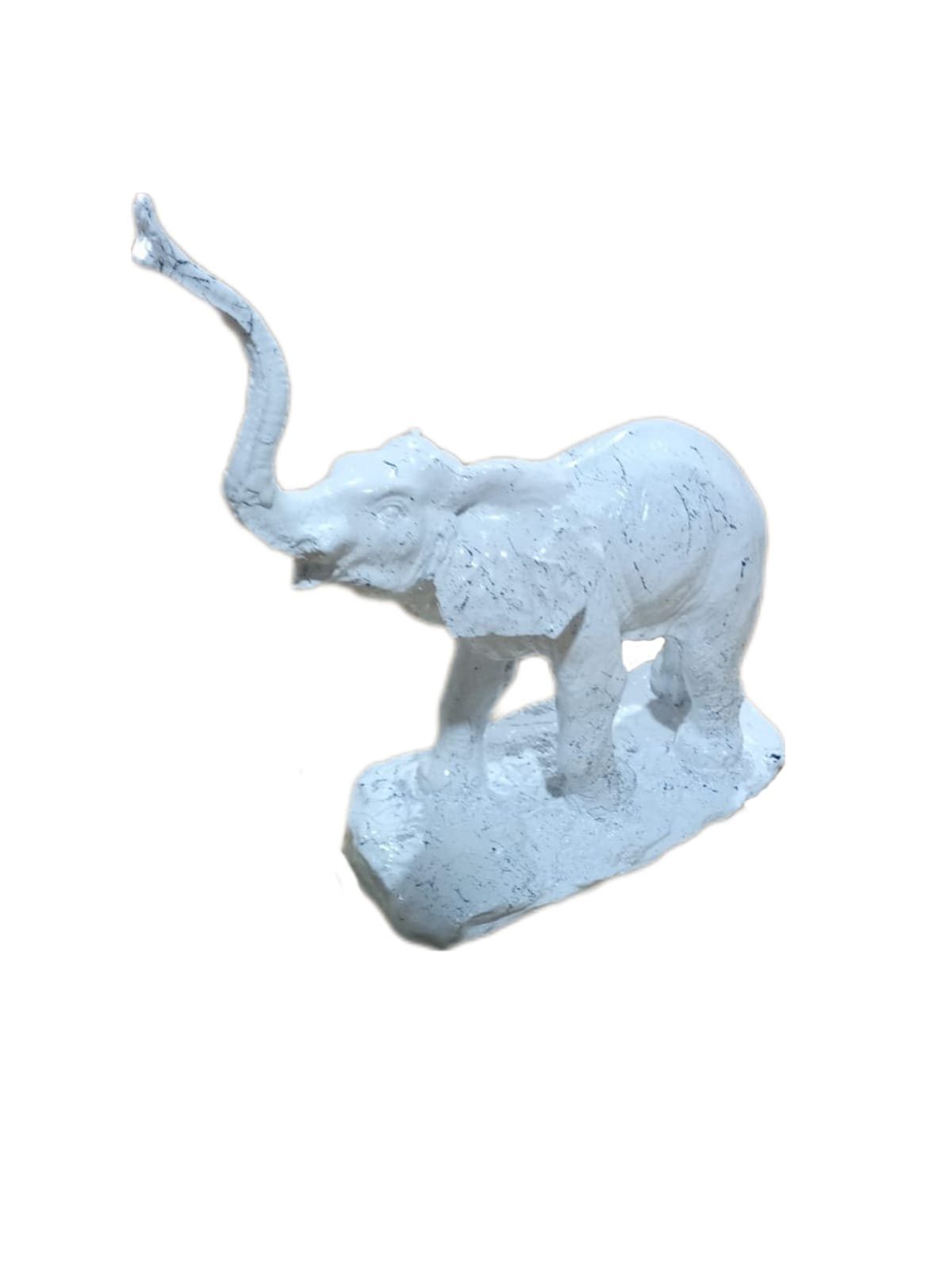 2er Elefant aus Set moebel17 Dekofigur Weiß Skulptur Polyresin Marmoroptik, Dekofigur