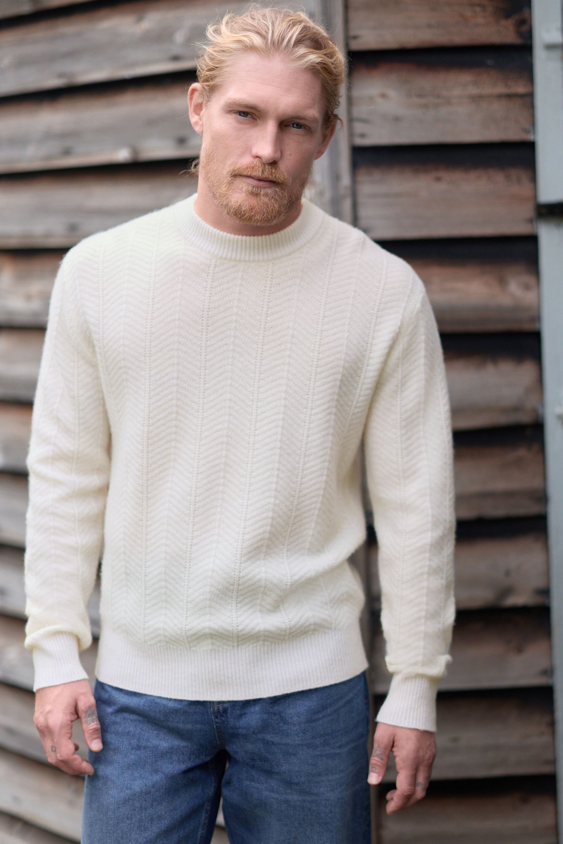 Next Kaschmirpullover Regular Fit Rundhalspullover Lambswool/Kaschmir (1-tlg)