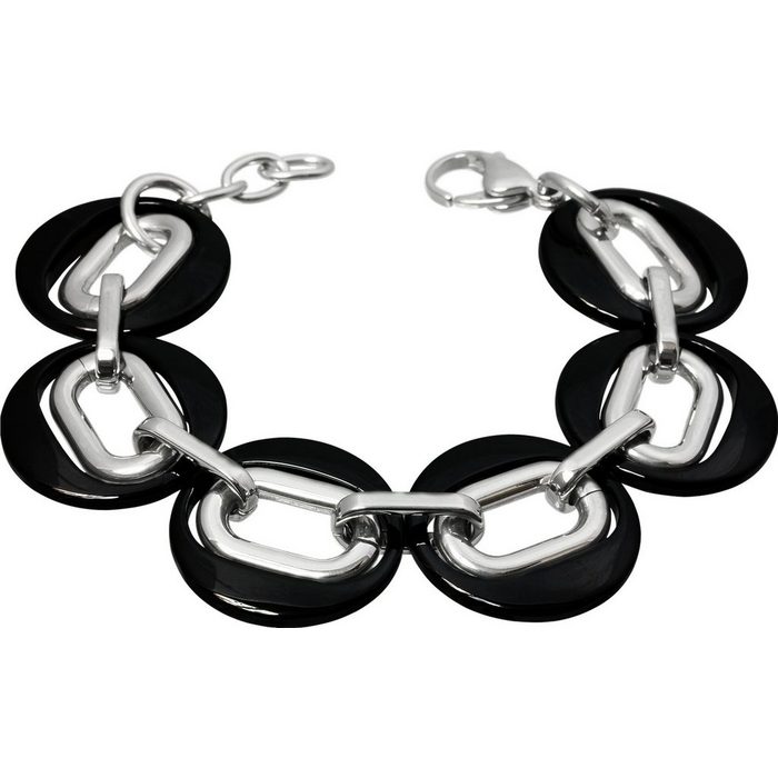 Amello Edelstahlarmband Amello Magic Armband silber schwarz (Armband) Armbänder für Damen Edelstahl (Stainless Steel)