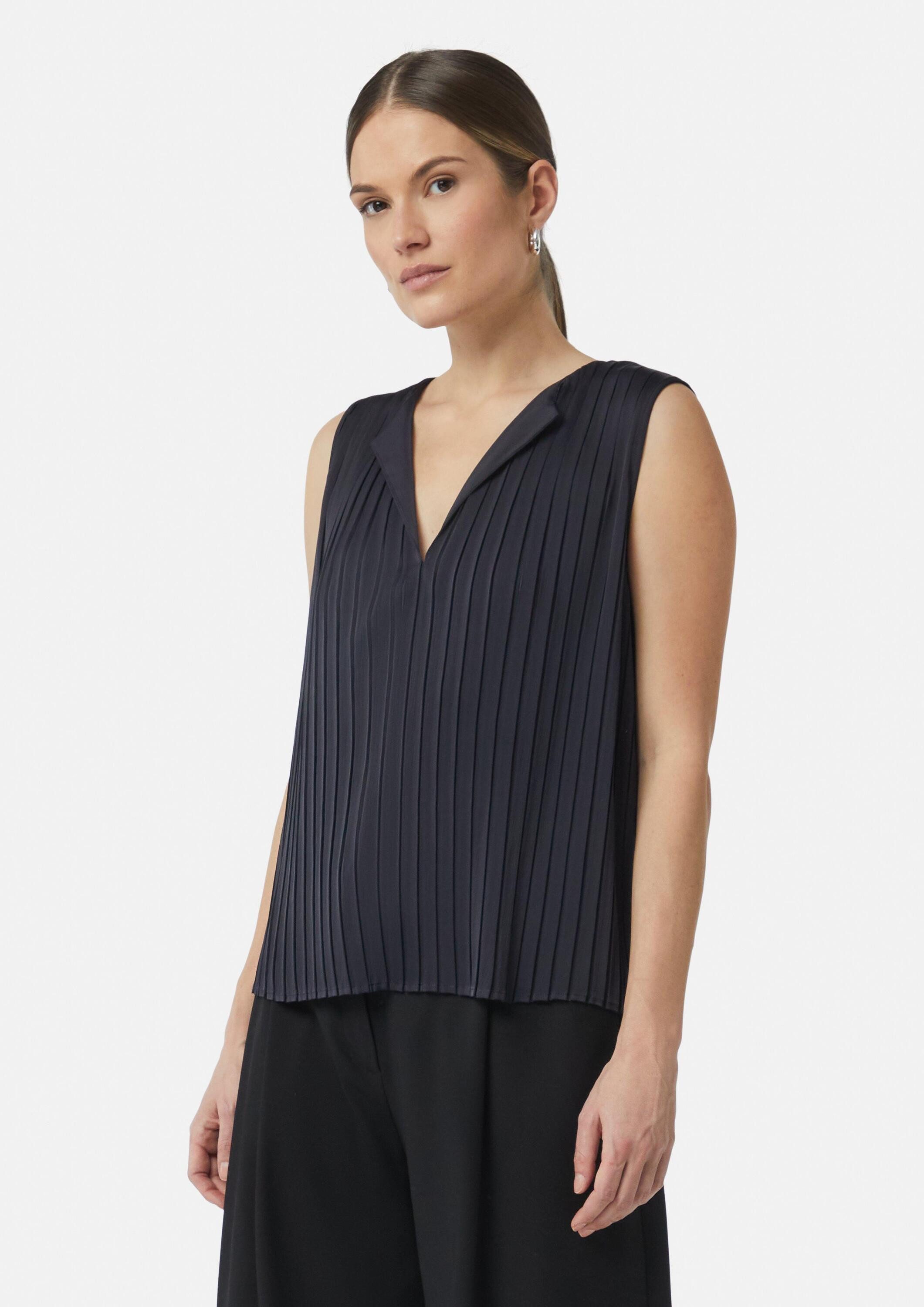 comma Blusentop Bluse Plissiertes Blusentop günstig online kaufen