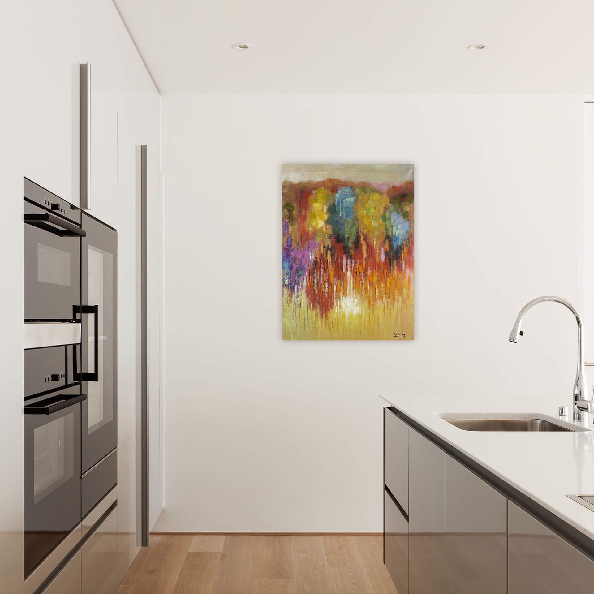 KUNSTLOFT Gemälde Deine Wärme 75x100 cm, Leinwandbild 100% HANDGEMALT Wandbild Wohnzimmer