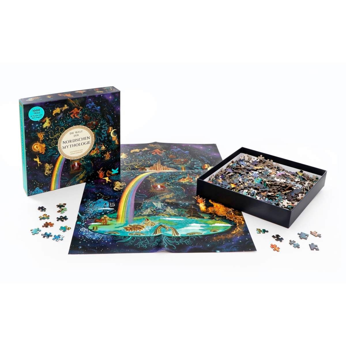 Laurence King Puzzle Die Welt der nordischen Mythologie 1000 Teile Odin Thor Loki, 1000 Puzzleteile