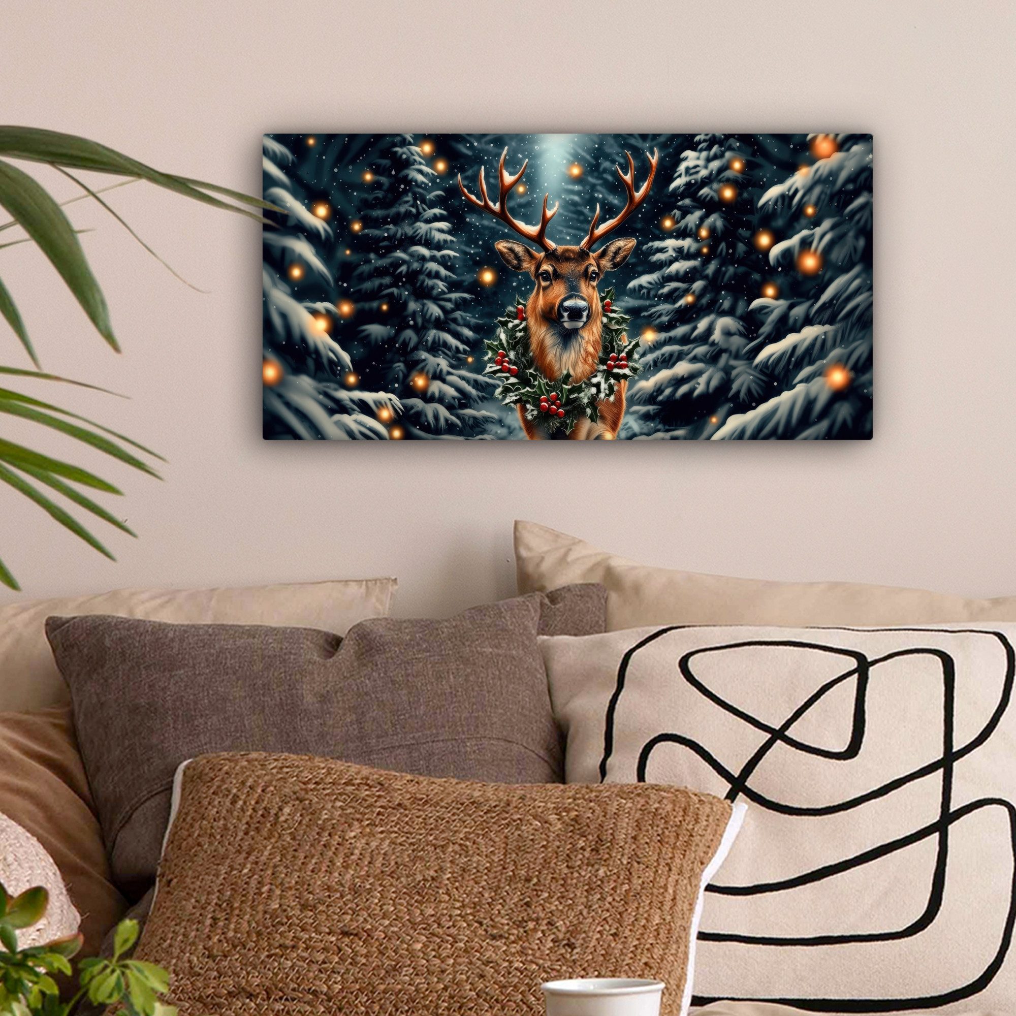 OneMillionCanvasses® Leinwandbild Panorama Weihnachten - Magie - Wald - Far günstig online kaufen