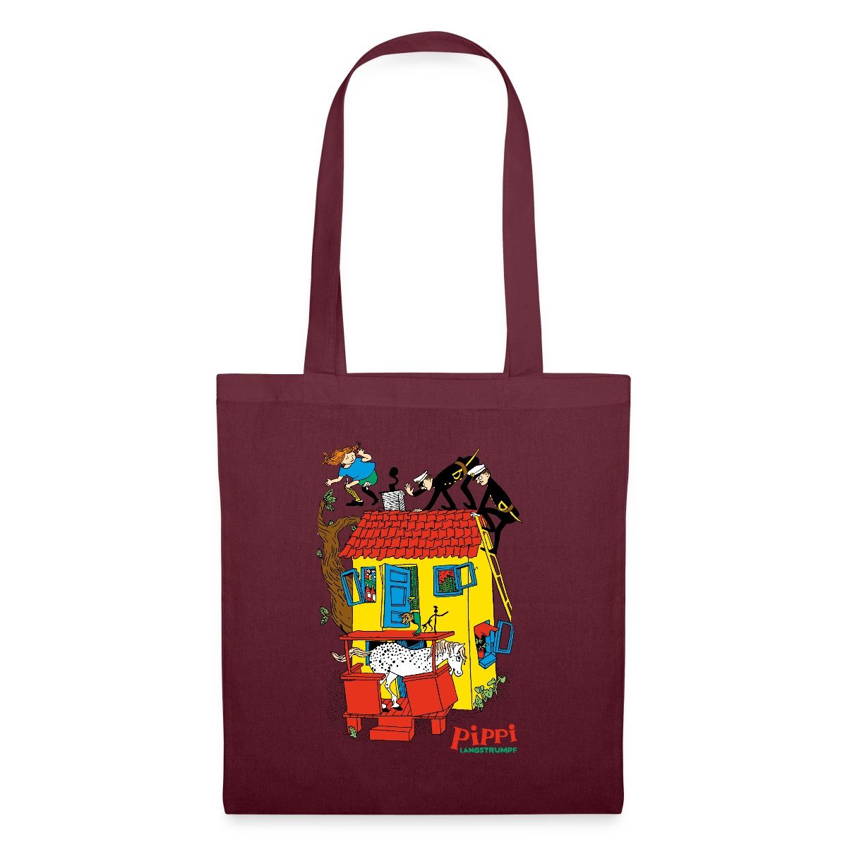 Henkeltasche Pippi Langstrumpf Villa Kunterbunt Stoffbeutel