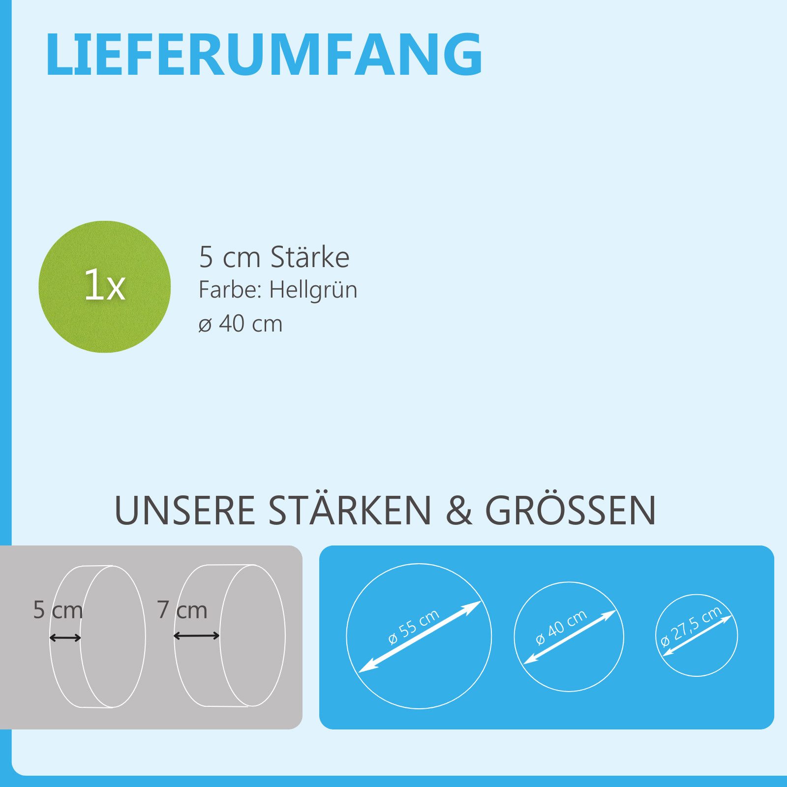 platino24 Akustikplatte 1 Akustik Schallabsorber aus Basotect ® G+ / Kreis 40 cm
