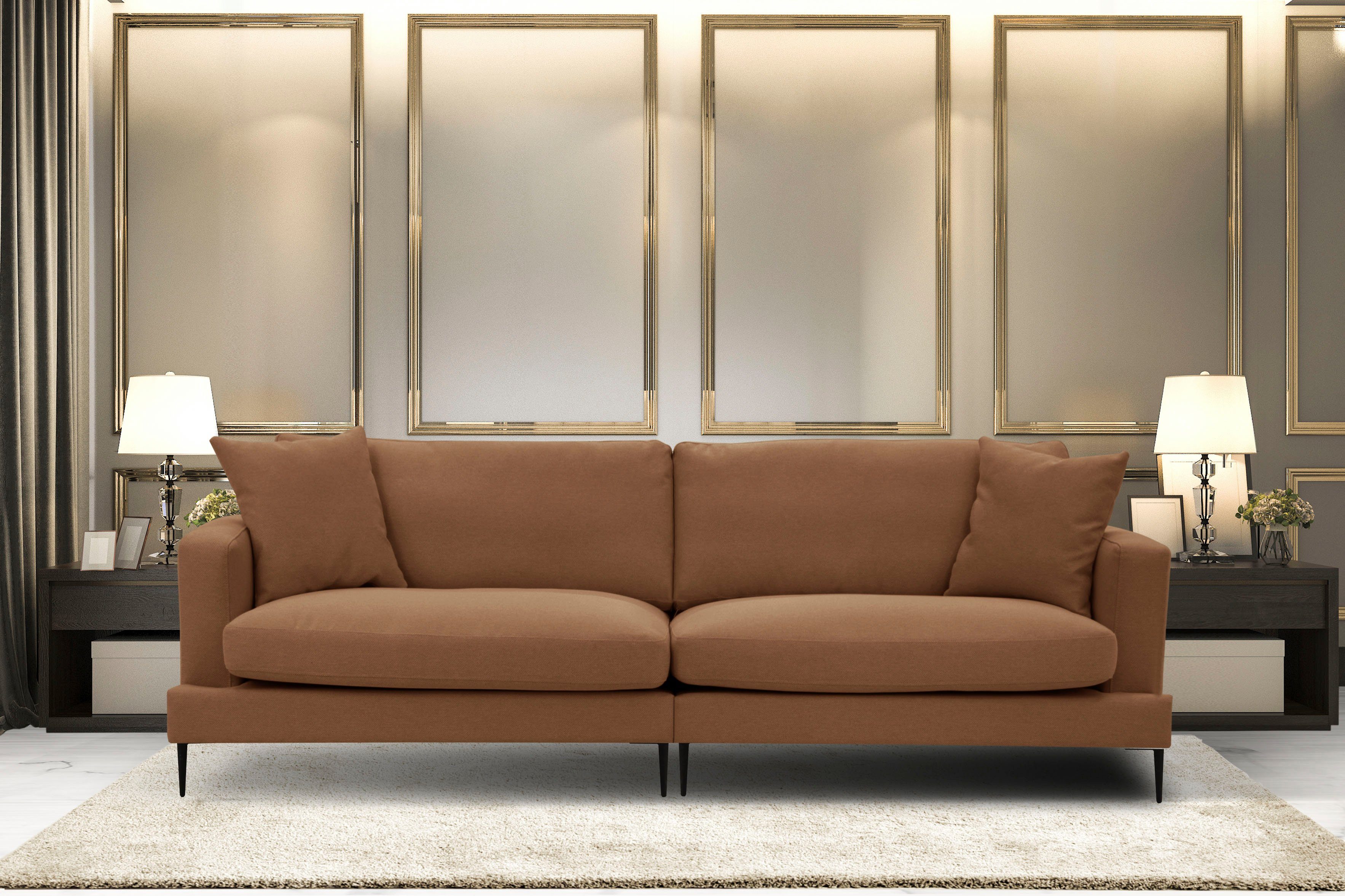 Leonique Big-Sofa »Cozy«, mit losen Kissen und Metallbeinen-HomeTrends