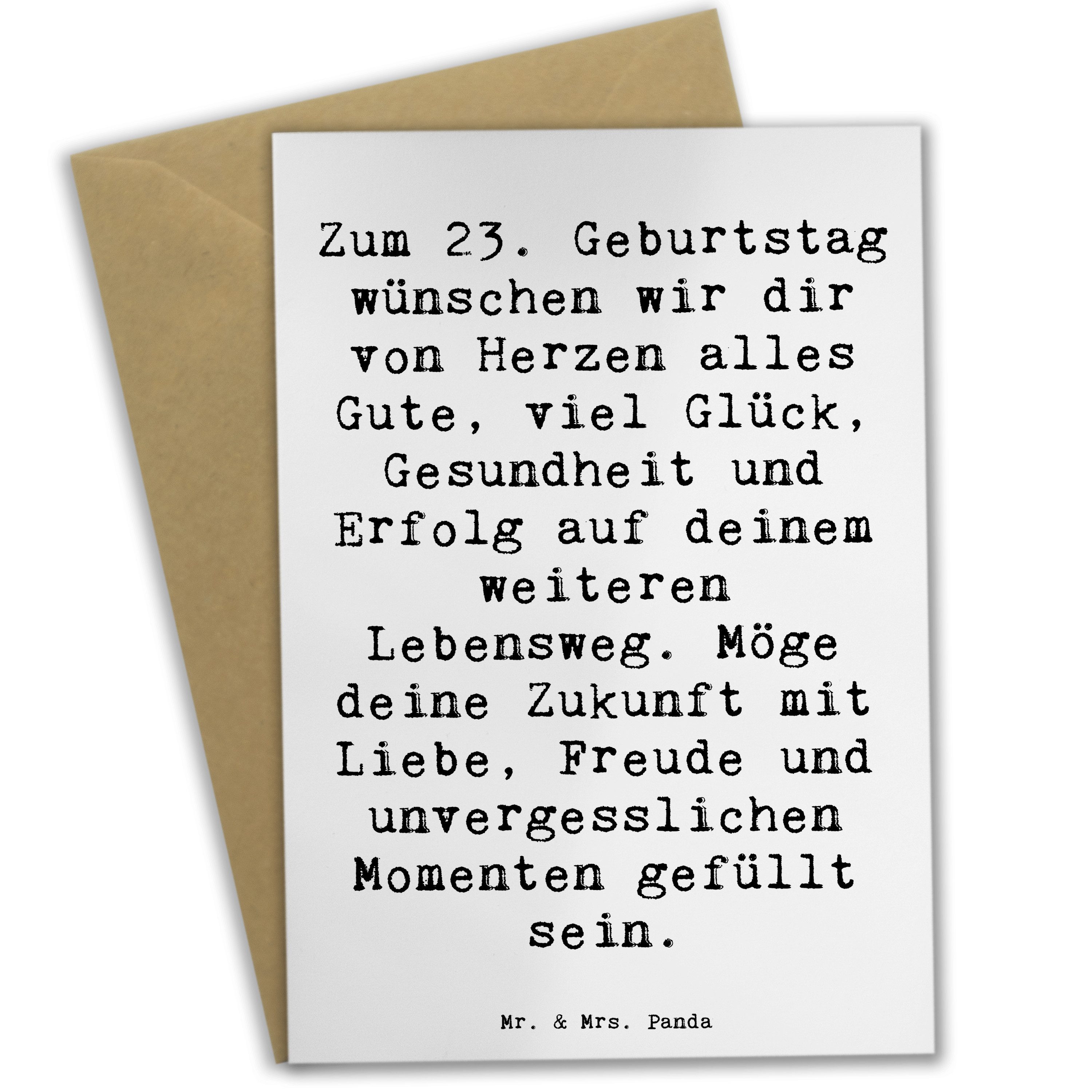 Grußkarte Spruch 23. Geburtstag - Weiß - Geschenk, Freude, Karte, Mr. & Mrs. Pa