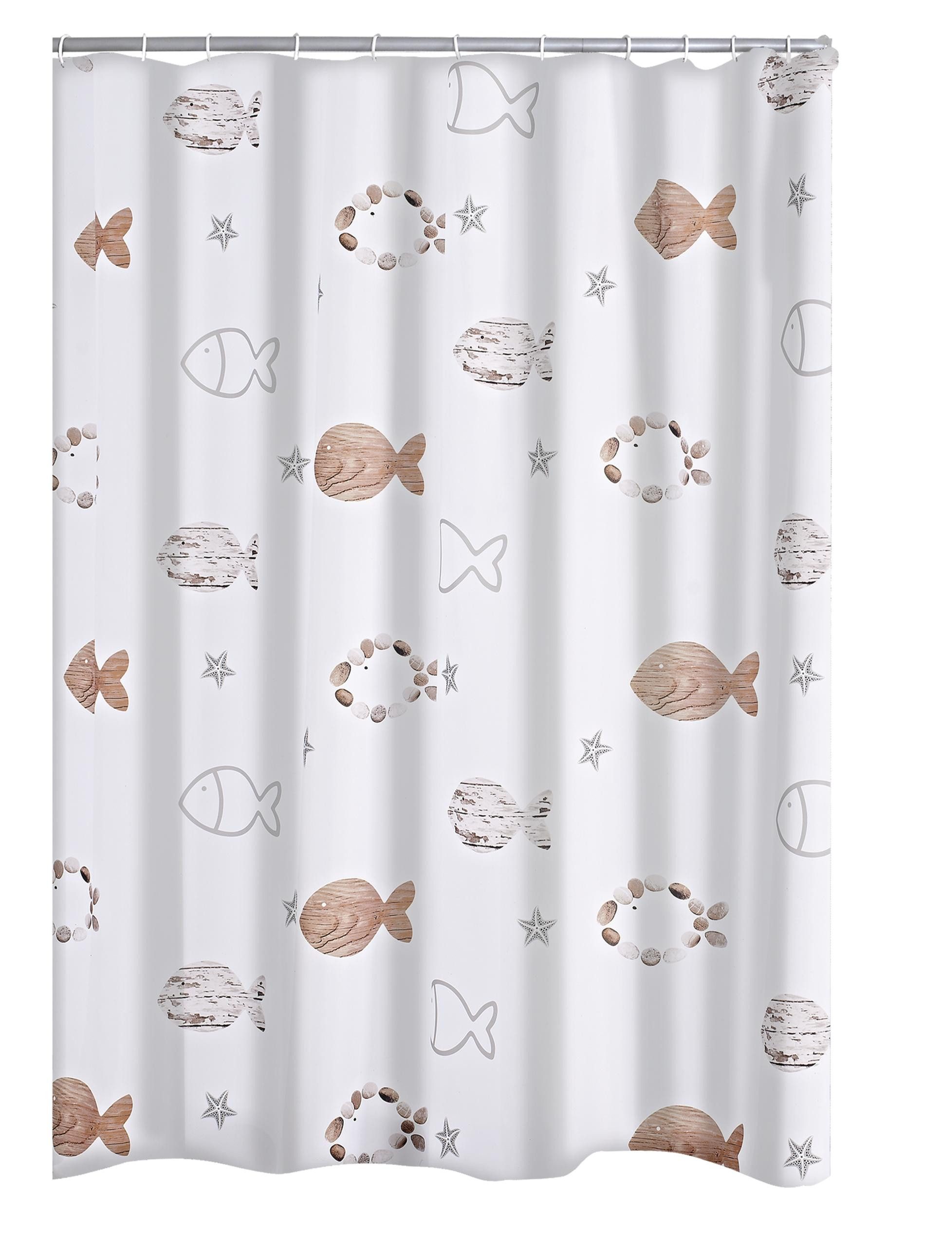 Ridder Duschvorhang Fishes beige Breite 180 cm günstig online kaufen