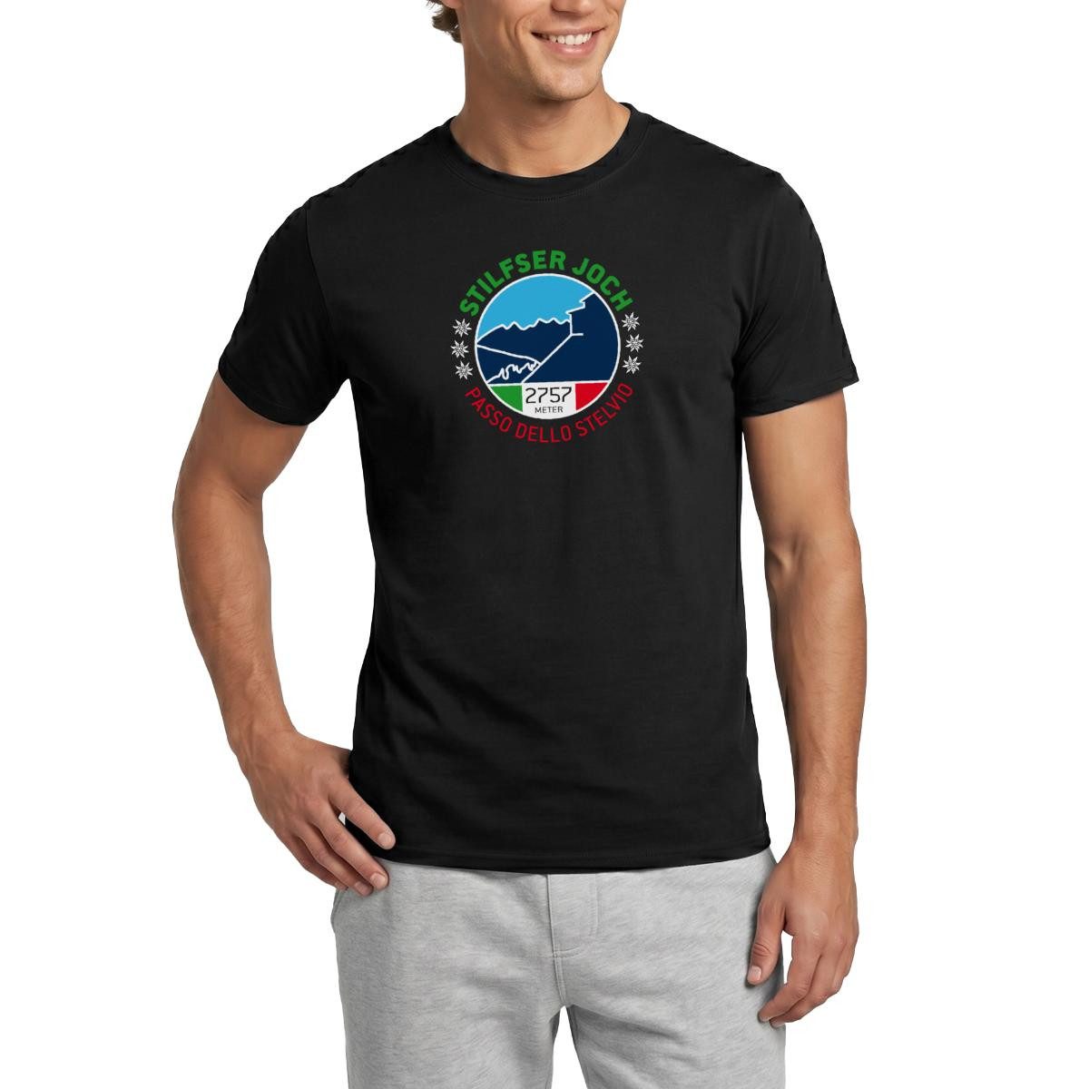 T-Shirt Stilfser Joch Italien Gebirgspass Männer T-Shirt