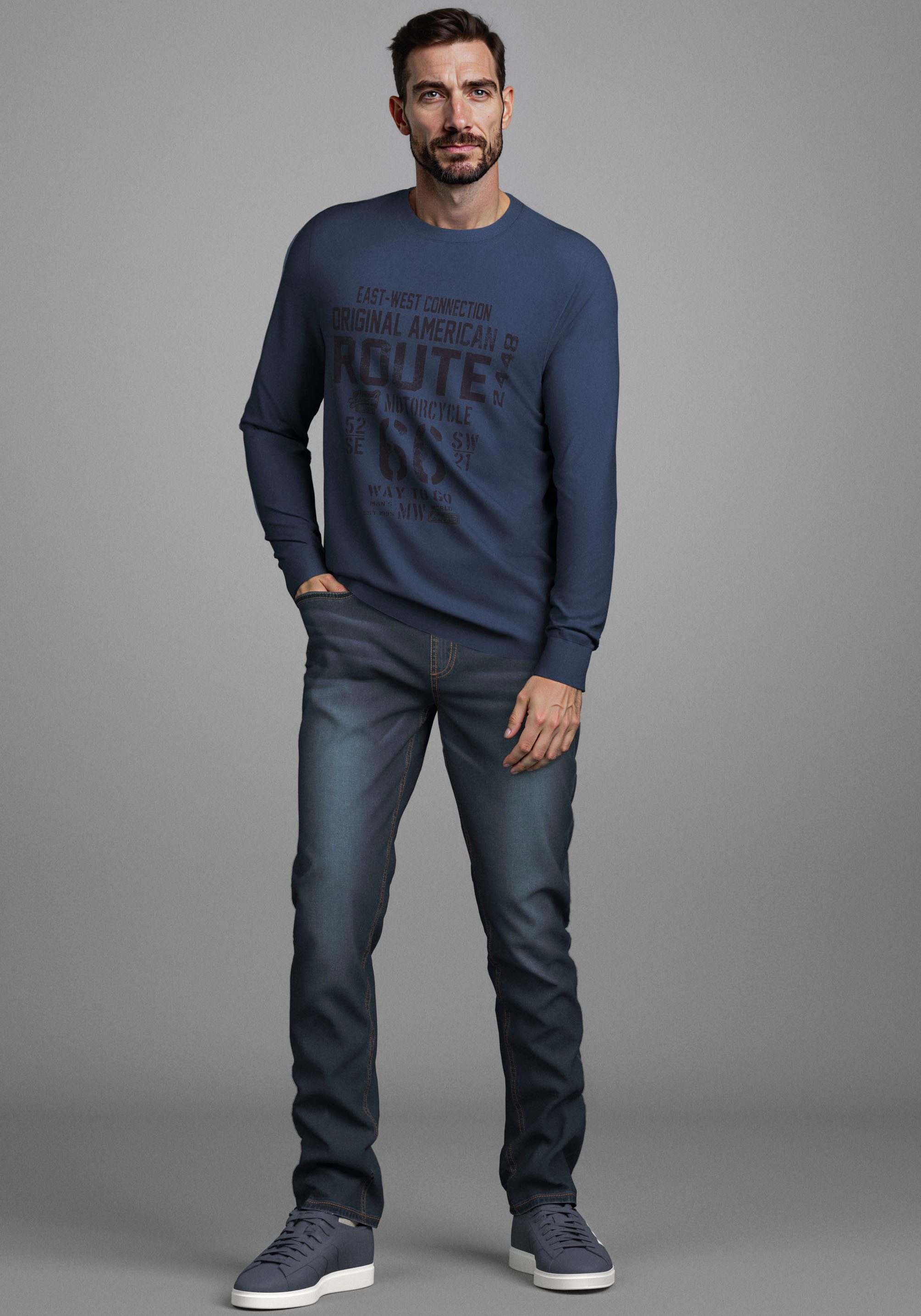 Man's World Rundhalsshirt Neue Kollektion! mit Bündchen