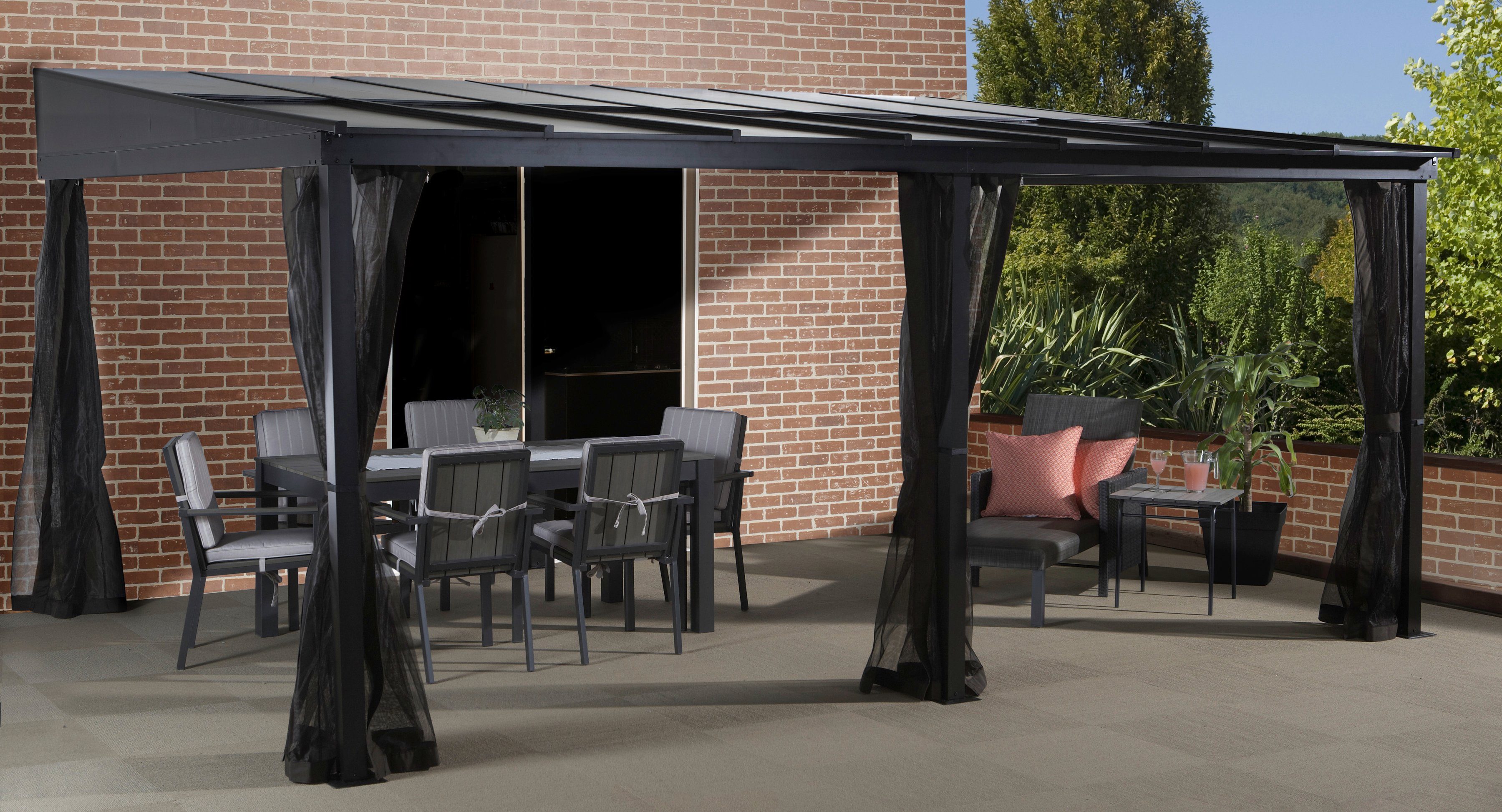 Sojag Anbaupavillon St. Barthelemy 10x14 anthrazit, günstig online kaufen
