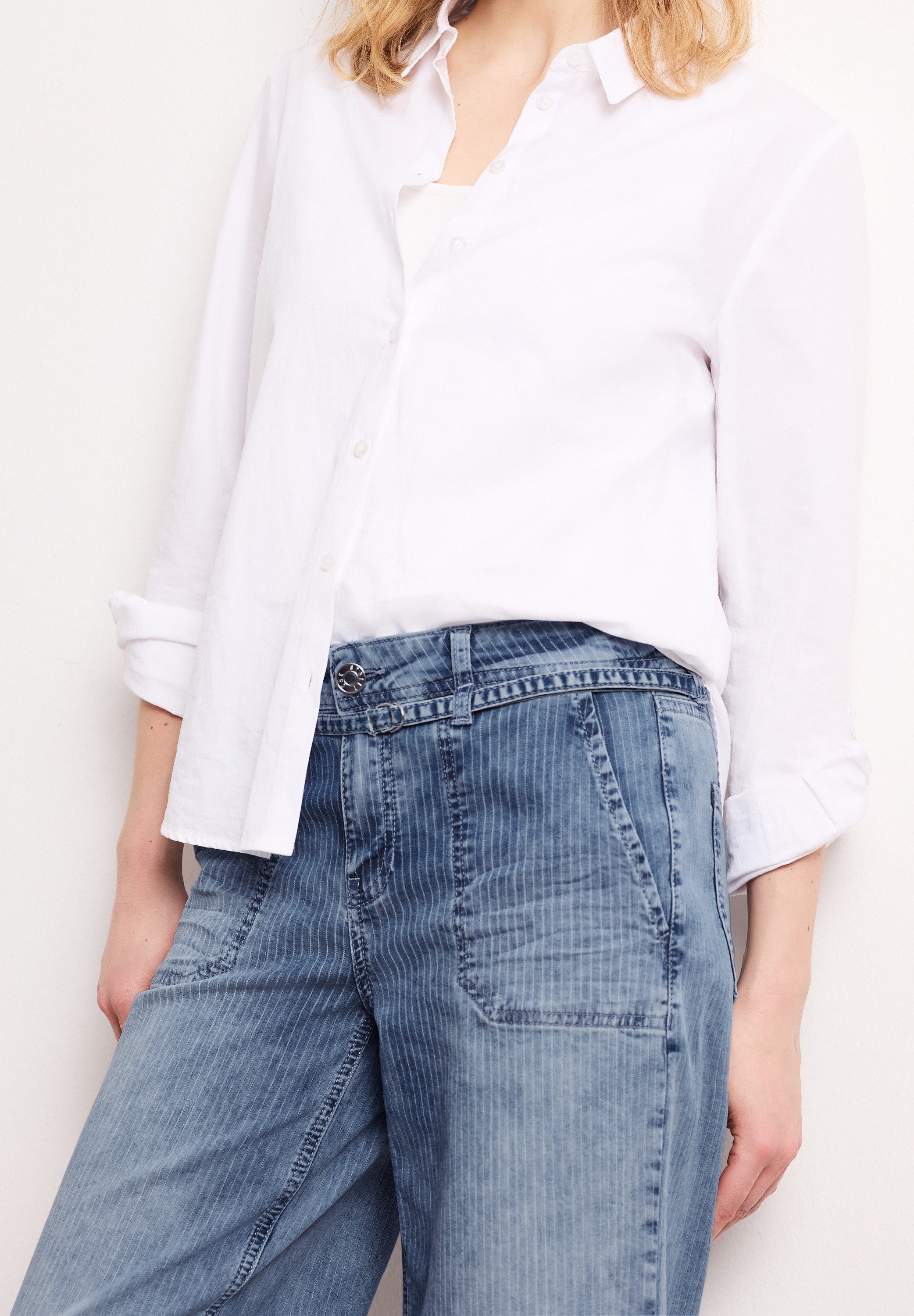 STREET ONE Weite Jeans Style Emee mit Streifen Muster