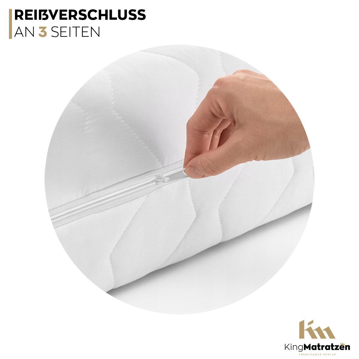 Matratzenschutzbezug Matratzenbezug King BEZUG 22 cm Höhe Ersatz Schoner KingMatratzen