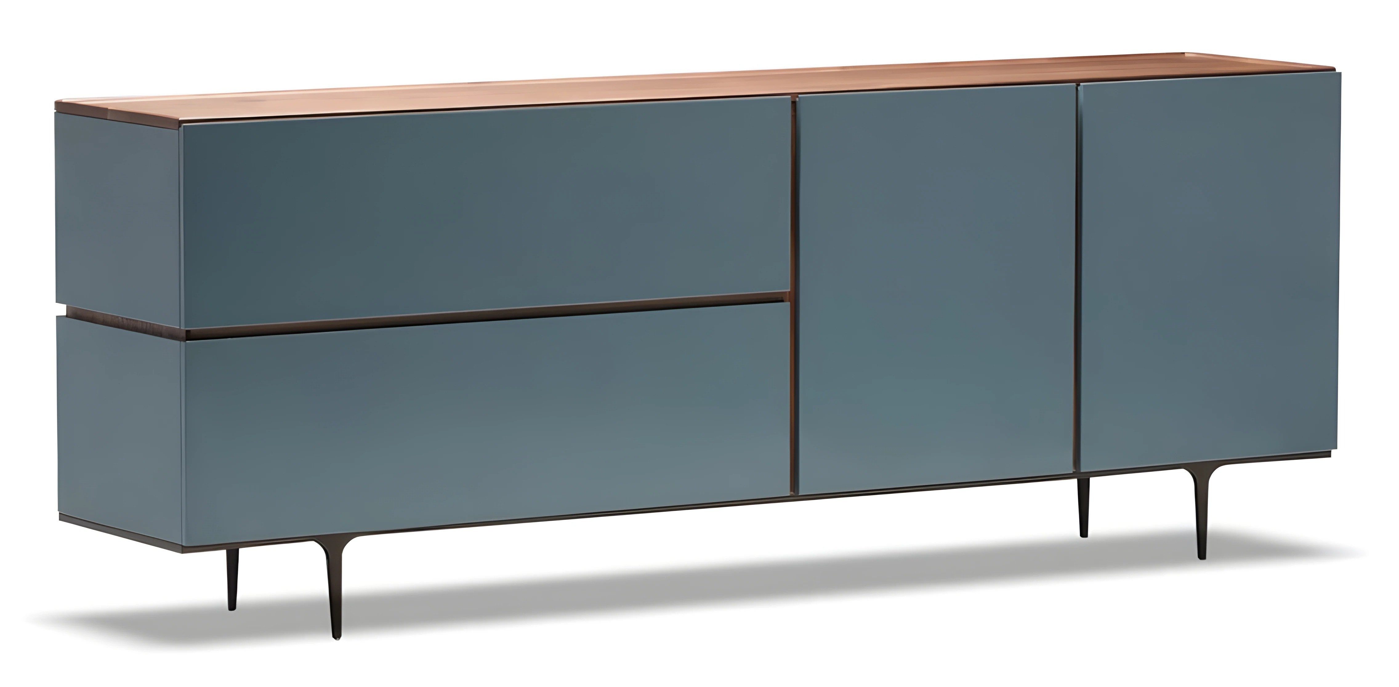 Xlmoebel Konsolentisch Blaue Holz-Konsole mit Schubladen und Türen von XLMOEBEL, Made in Europa
