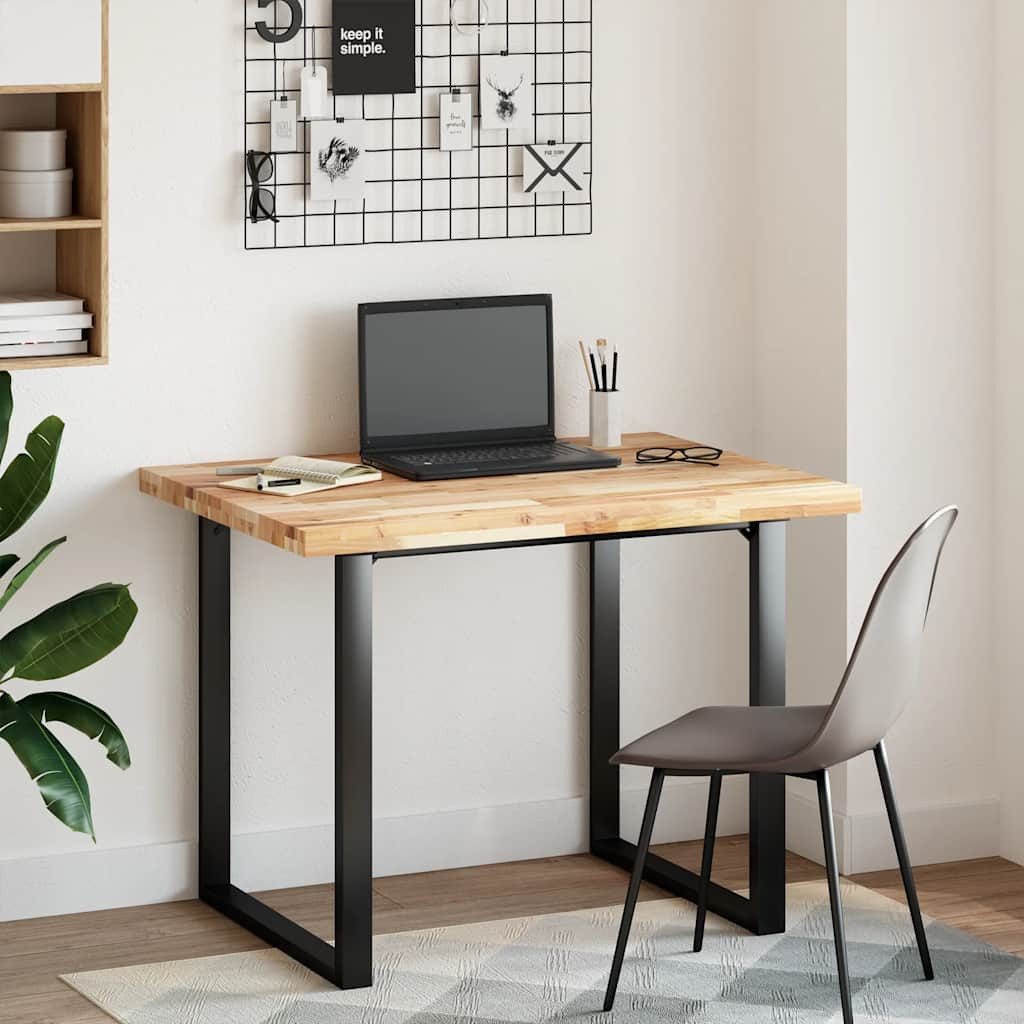 vidaXL Schreibtischplatte Schreibtischplatte Unbehandelt 100x80x4 cm Massivholz