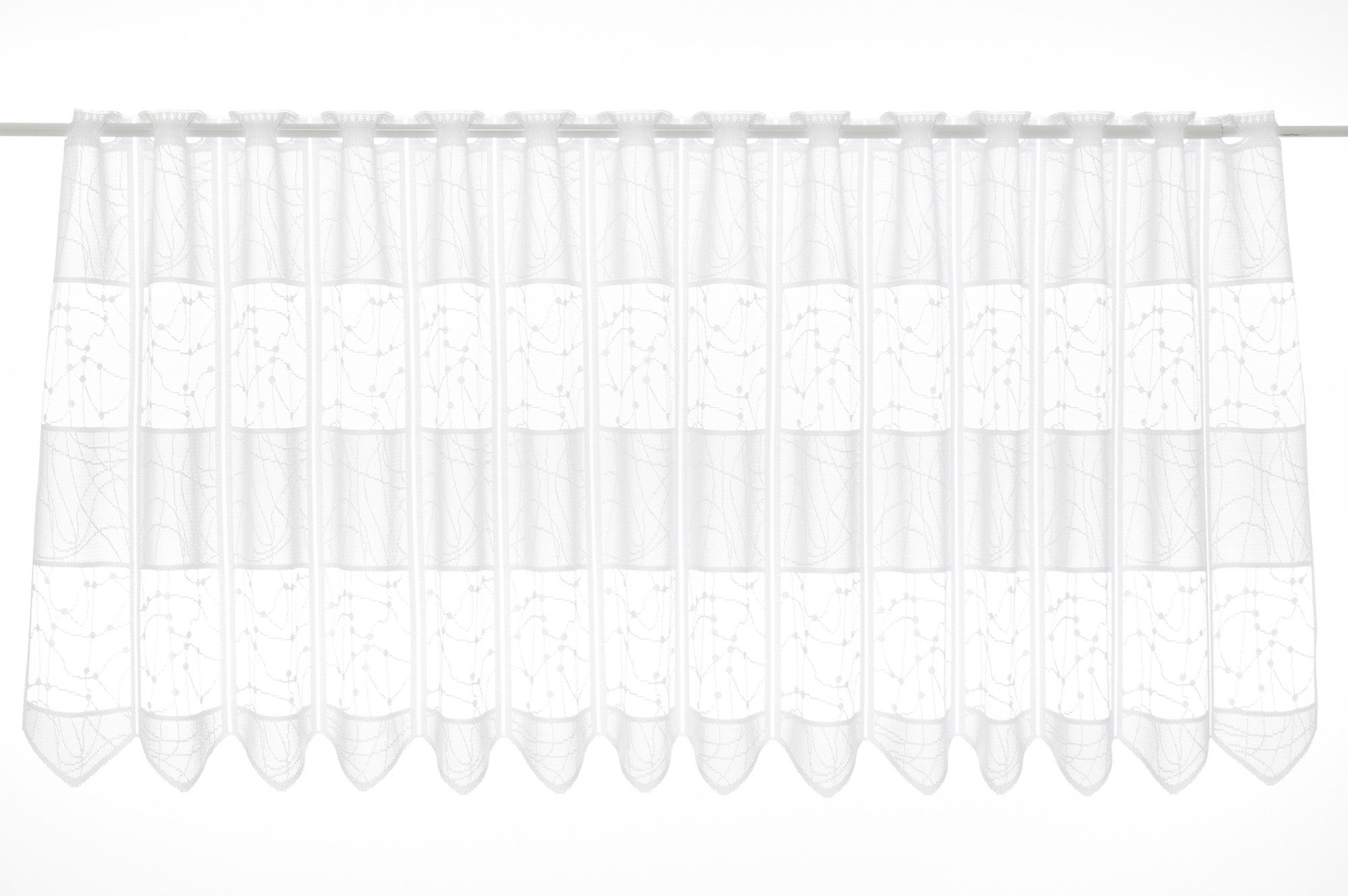Gardinen Kranzusch Scheibengardine Jacquard mit verschlungen Linien (1 St), Stangendurchzug, transparent, Stablöcher,transparent,verschiedene Höhen, Breiten