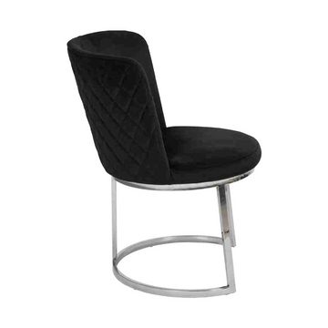 JVmoebel Esszimmerstuhl Schwarzer Designer 2x Stühle mit Edelstahlfüßen Moderne (2 St), Made in Europa