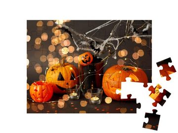 puzzleYOU Puzzle Halloween-Dekoration mit Jack-o-Lantern, 48 Puzzleteile, puzzleYOU-Kollektionen Festtage