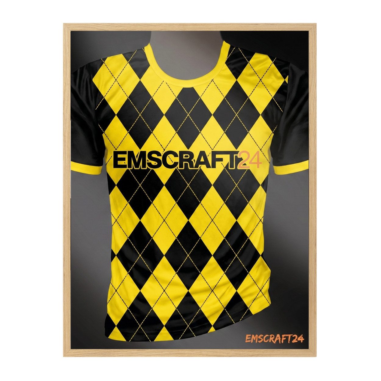 EmsCraft24 Bilderrahmen Trikotrahmen 63 x 83 cm mit Trikot Bügel Halterung EmsCraft24 Fan