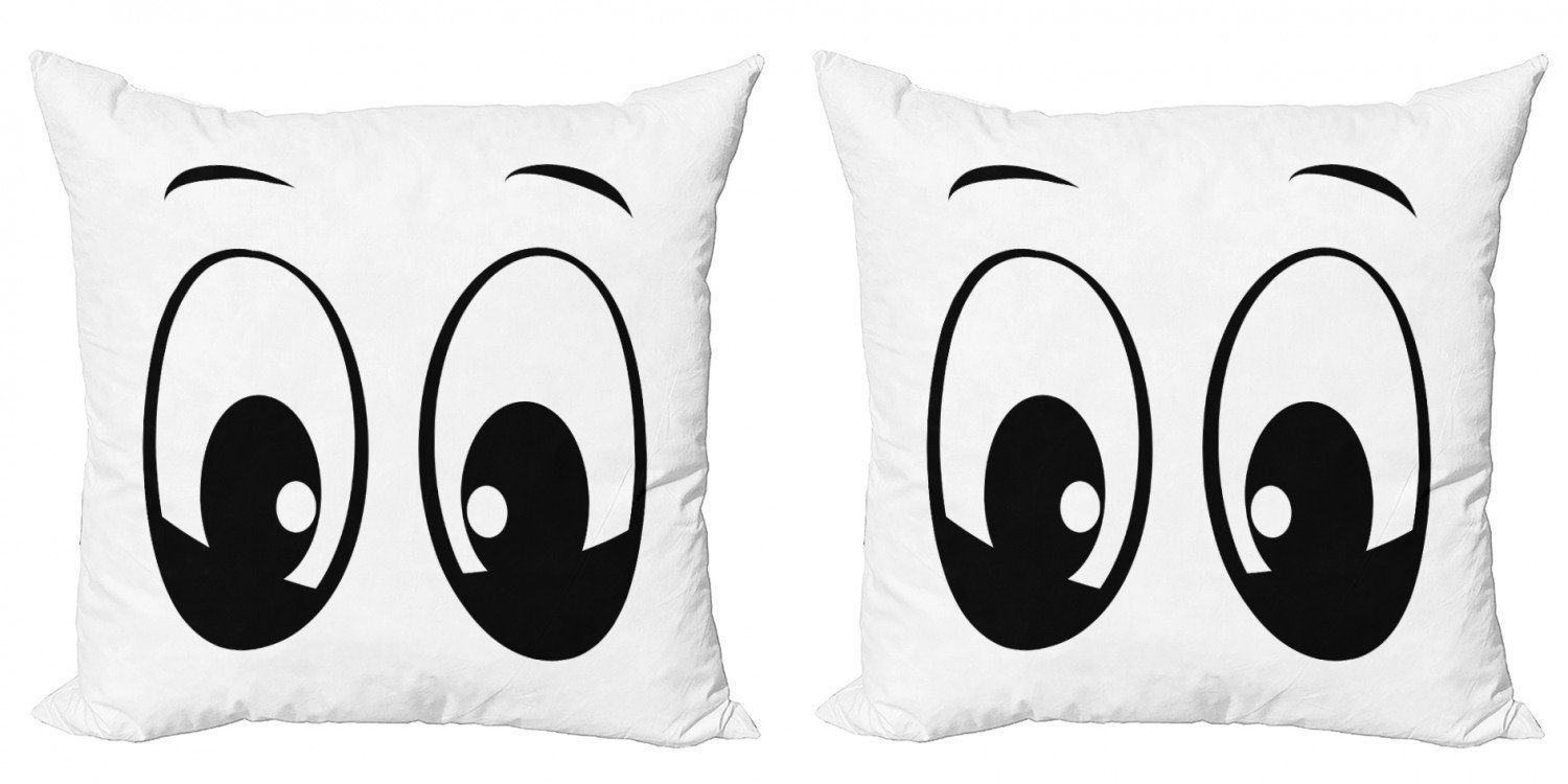 Cartoon-Charakter Doppelseitiger Kissenbezüge Auge Stück), Digitaldruck, (2 Abakuhaus Accent Überrascht Modern