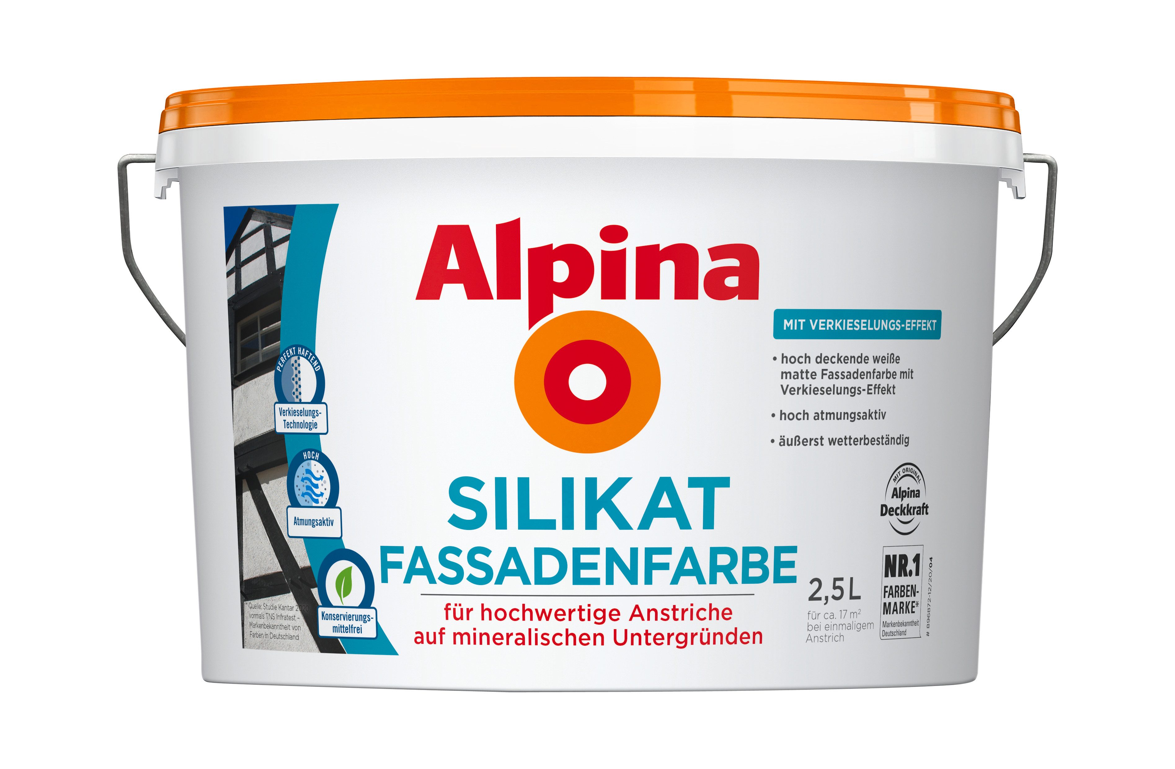 Alpina Fassadenfarbe Silikat Fassadenfarbe weiß matt