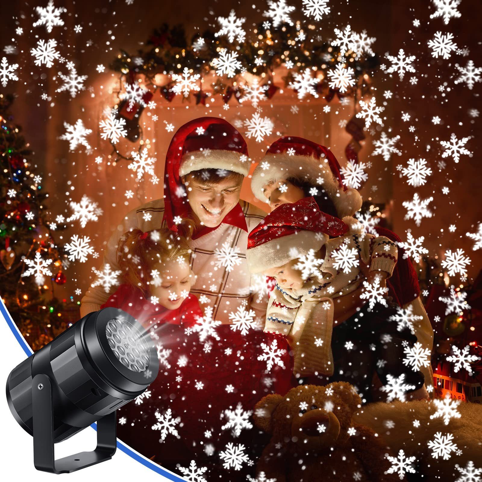 Merry 2024 Projektionslampe LED Projektorlampe Weihnachten,LED Dekolicht Projektionslicht, Normaler Stil, LED-Sternenhimmel