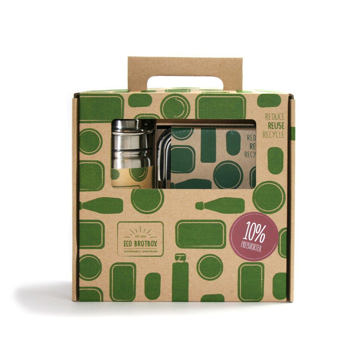 ECO Brotbox Lunchbox Schulstarter Set Brotbox & Flasche im Set, Edelstahl