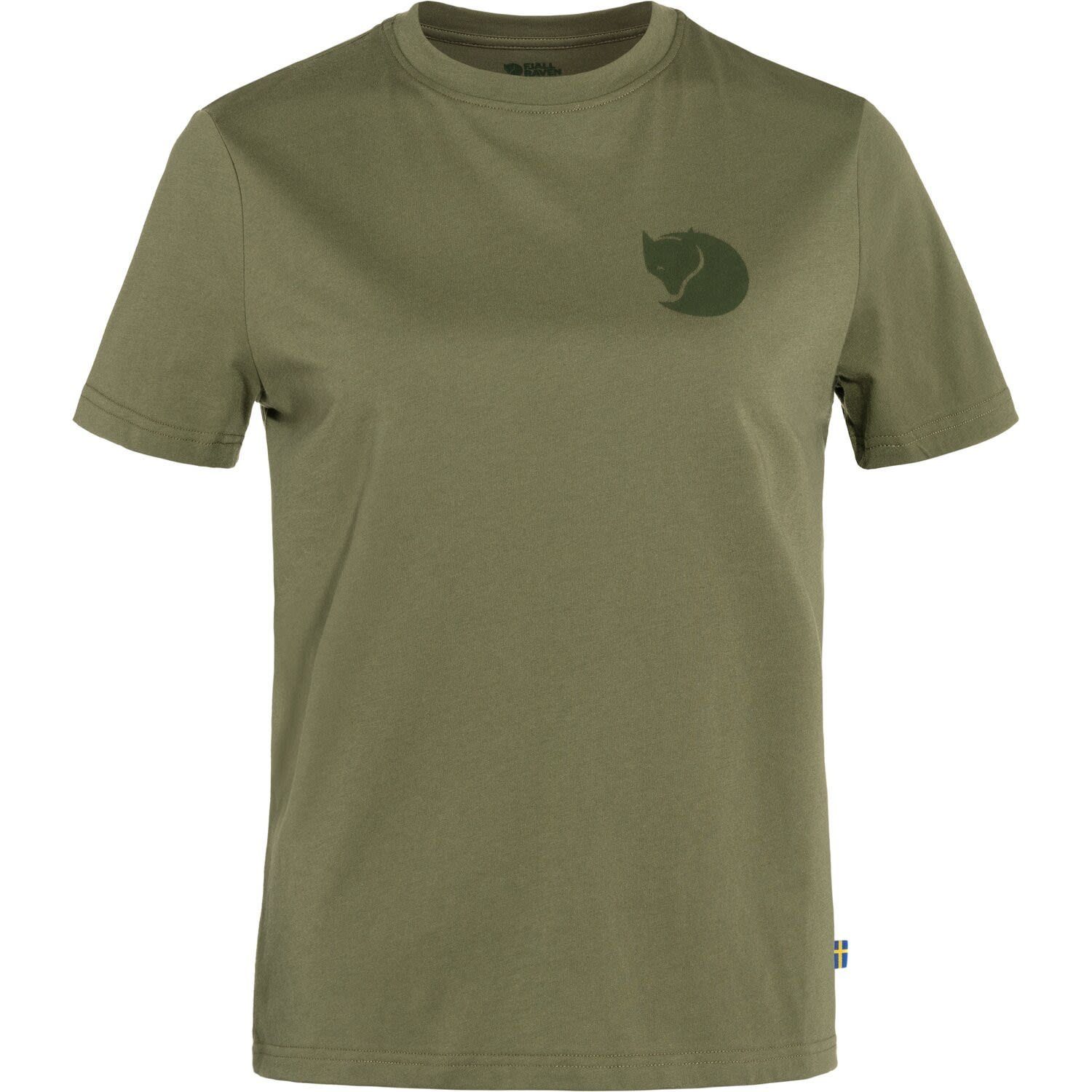 Fjällräven T-Shirt Fjällräven W Fox Boxy Logo Tee Damen Kurzarm-Shirt Green