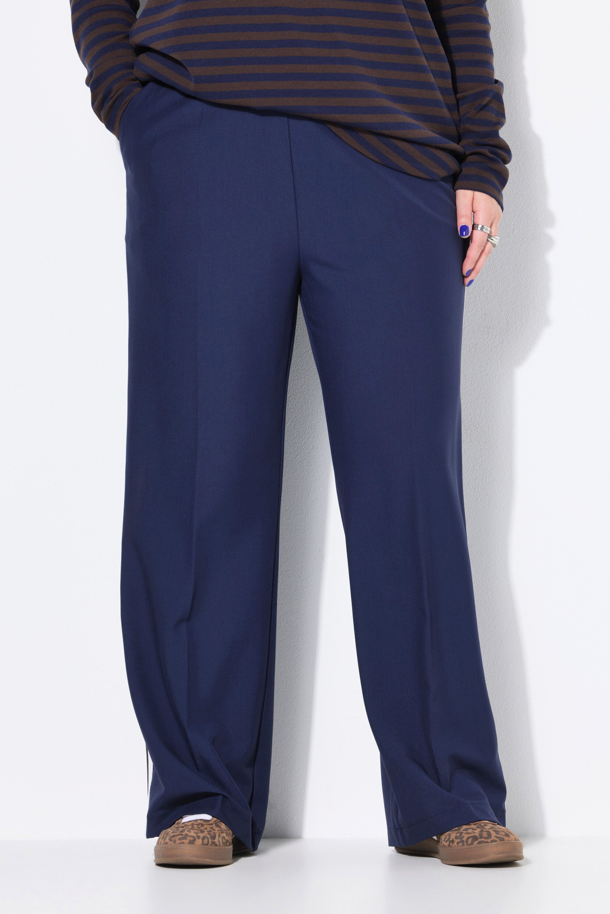 Studio Untold Schlupfhose Hose Straight Wide Legs Seitenstreifen günstig online kaufen