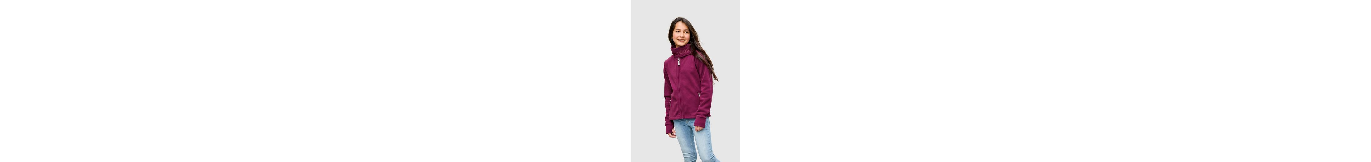 Fleecejacke Für Kinder - Einfarbig Mit Stehkragen & Taschen