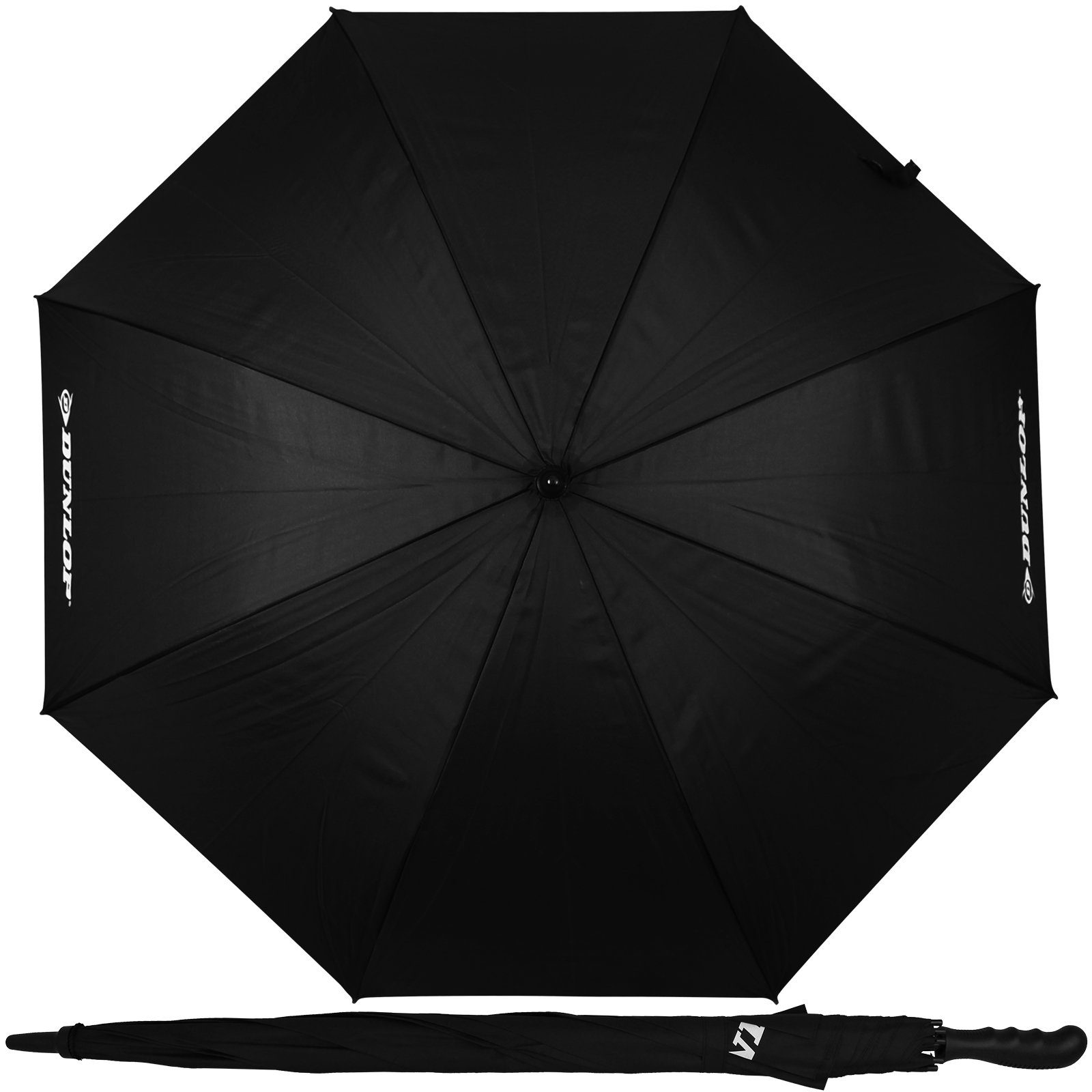 Dunlop Stockregenschirm Regenschirm 130cm Farbwahl XXL Partnerschirm Stockschirm, Paarregenschirm Paar 2 Personen Doppelregenschirm Familienschirm Schwarz