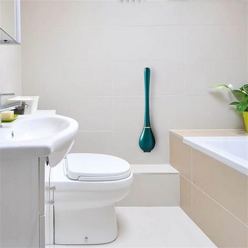 Henreal WC-Reinigungsbürste Flexible Toilettenbürste aus Silikon, Wandmontage ohne Bohren