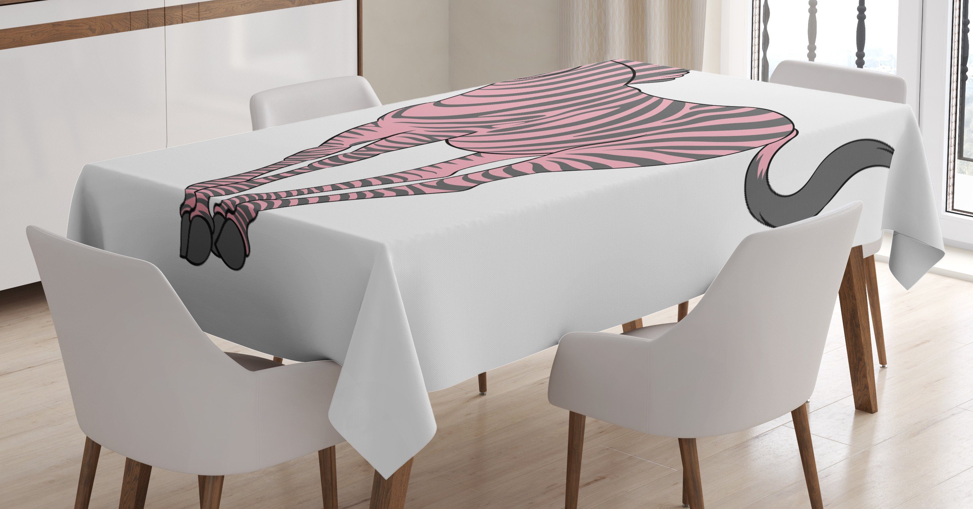 Abakuhaus Tischdecke Farbfest Waschbar Für den Außen Bereich geeignet Klare Farben, rosa Zebra Baby-Tiertier