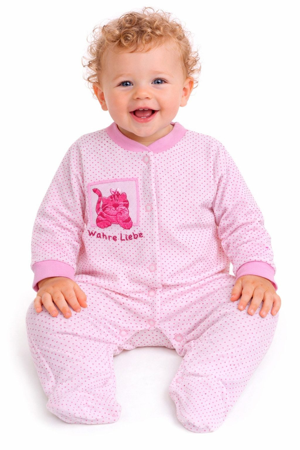 La Bortini Strampler Baby Stramplerhose Overall Einteiler für Mädchen aus Velours in Pink kuschelig, weich, war, 44 46 50 56 62 68 74, gepunktet