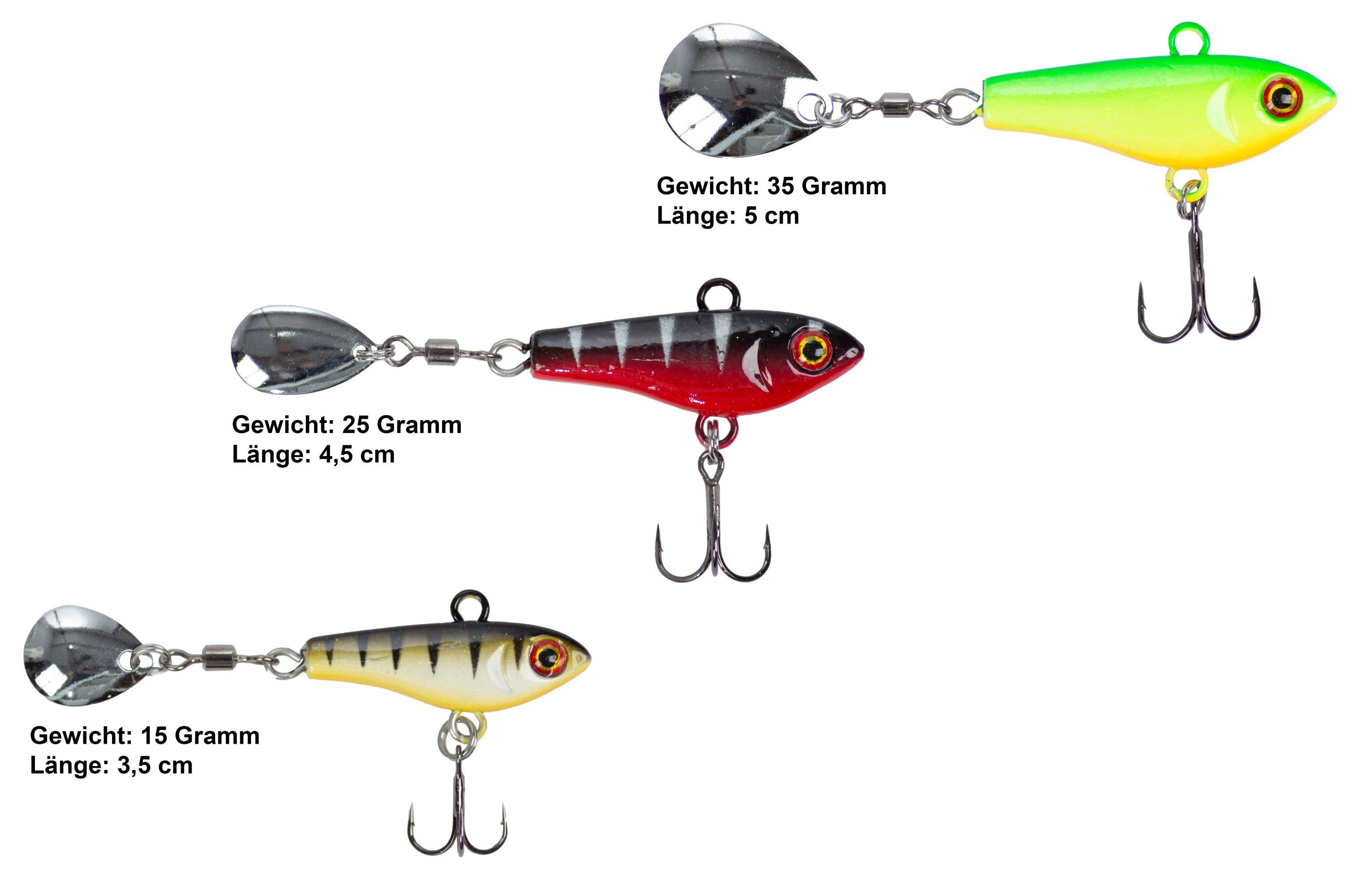 Jigspinner Barsch-, 15-35g & Zander- & Angelbox Sortiment Kunstköder Hechtköder Zite